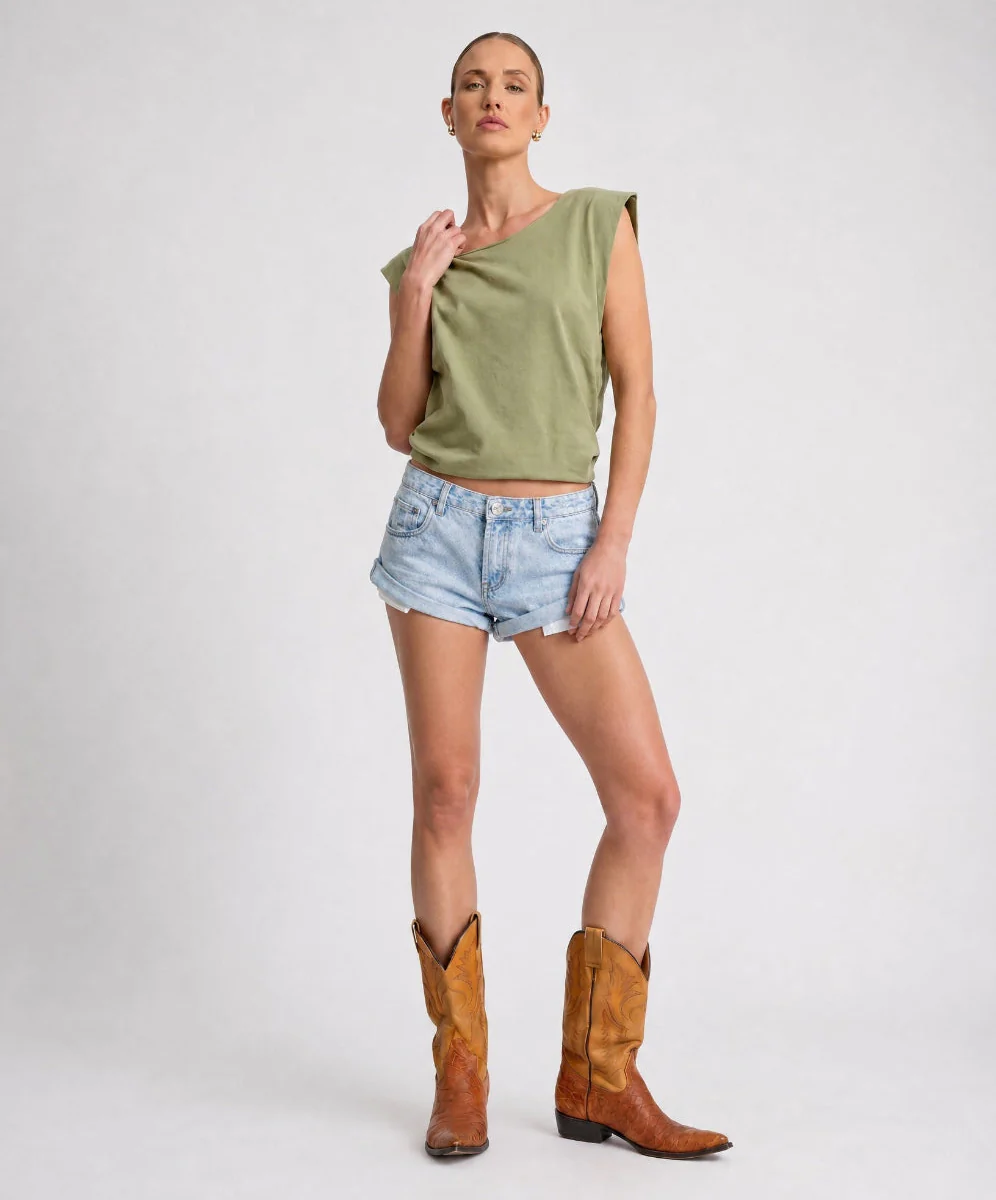 Bandits Low Waist Denim Shorts - Blue Latte