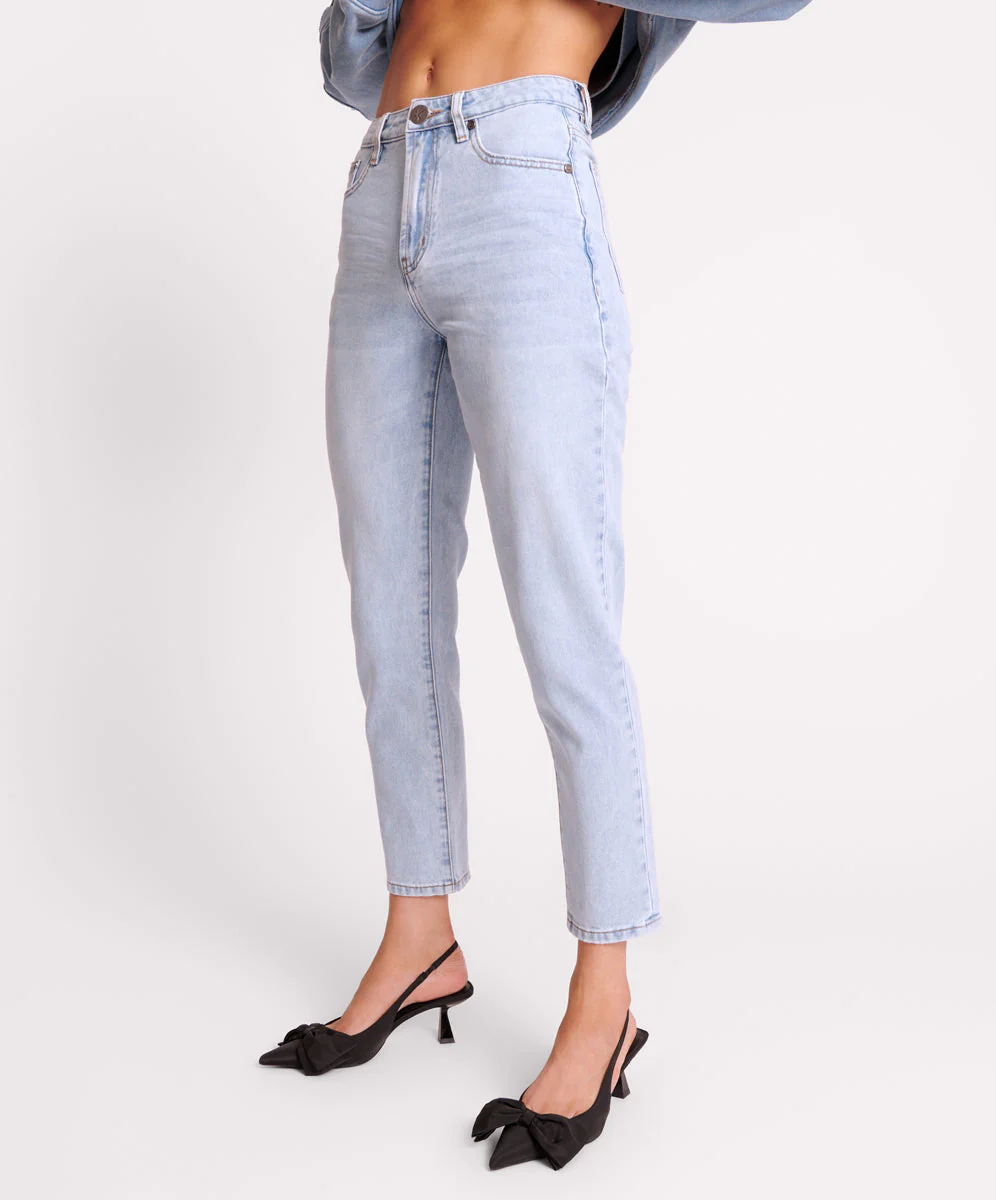 Legends High Waist Straight Leg Denim Jeans - Blue Latte - Image 3