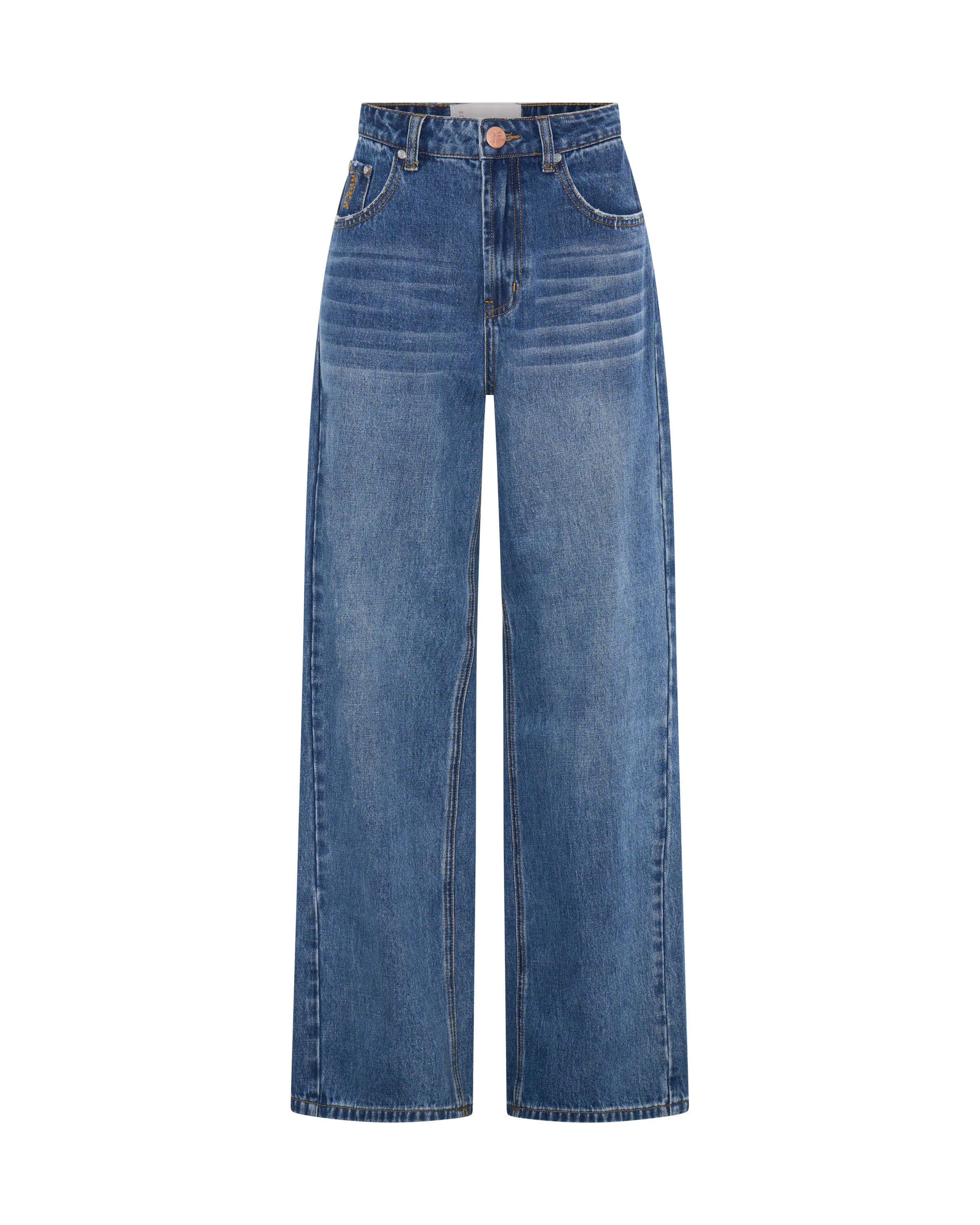 Baxters Mid Waist Wide Leg Denim Jeans - Blue Love - Image 6