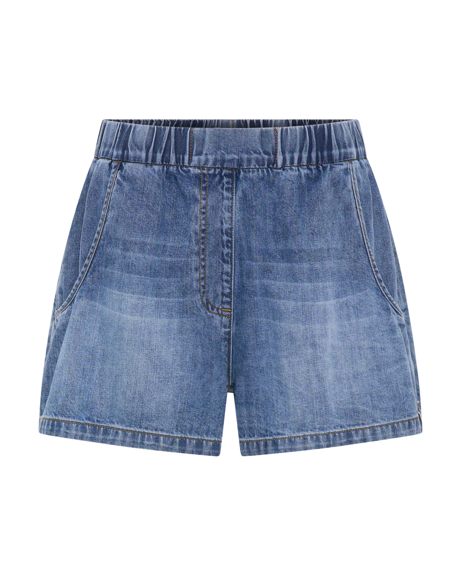 Funks High Waist Elasticated Flippy Denim Short - Blue Love - Image 8
