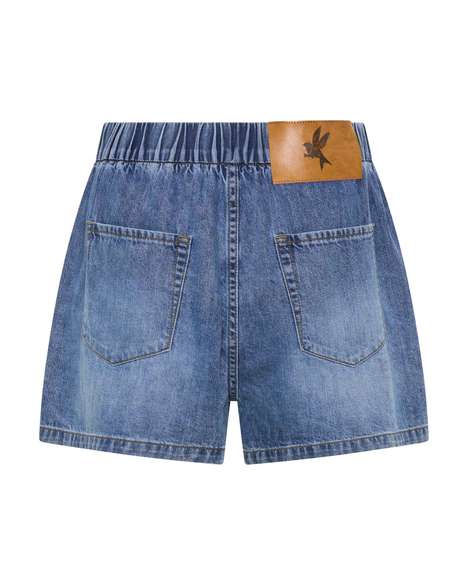 Funks High Waist Elasticated Flippy Denim Short - Blue Love - Image 9