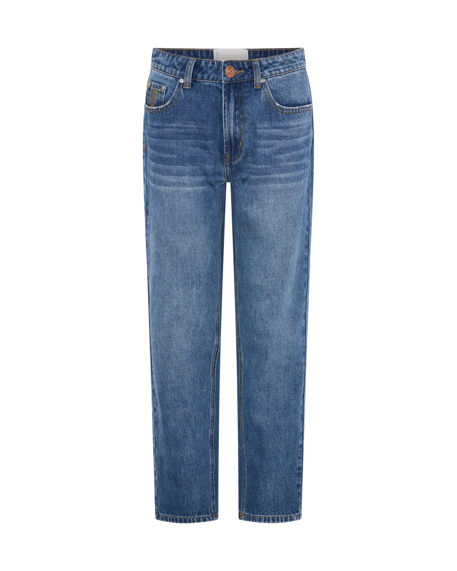 Slims High Waist Cropped Straight Slim Fit Denim Jeans - Blue Love - Image 6