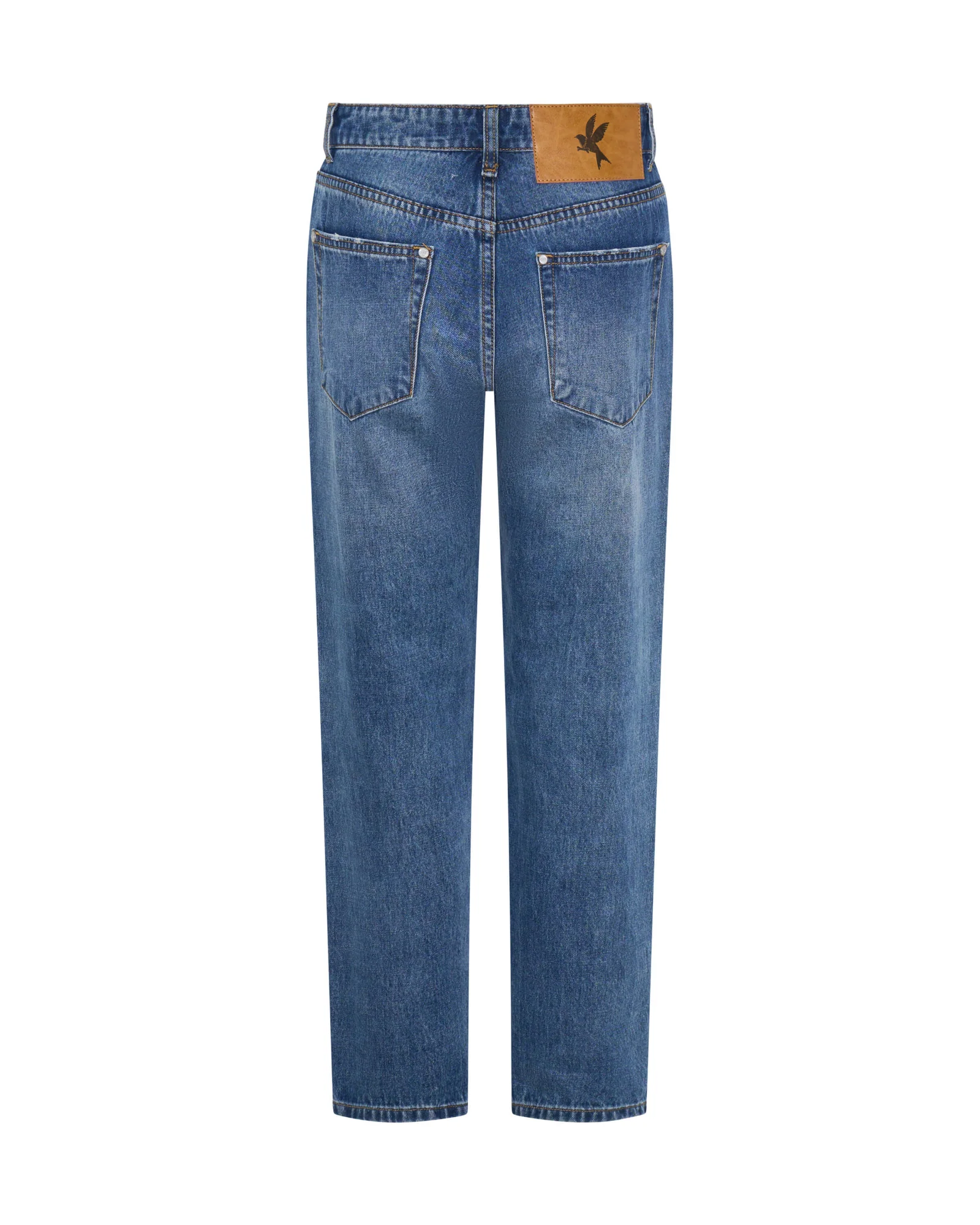Slims High Waist Cropped Straight Slim Fit Denim Jeans - Blue Love - Image 7