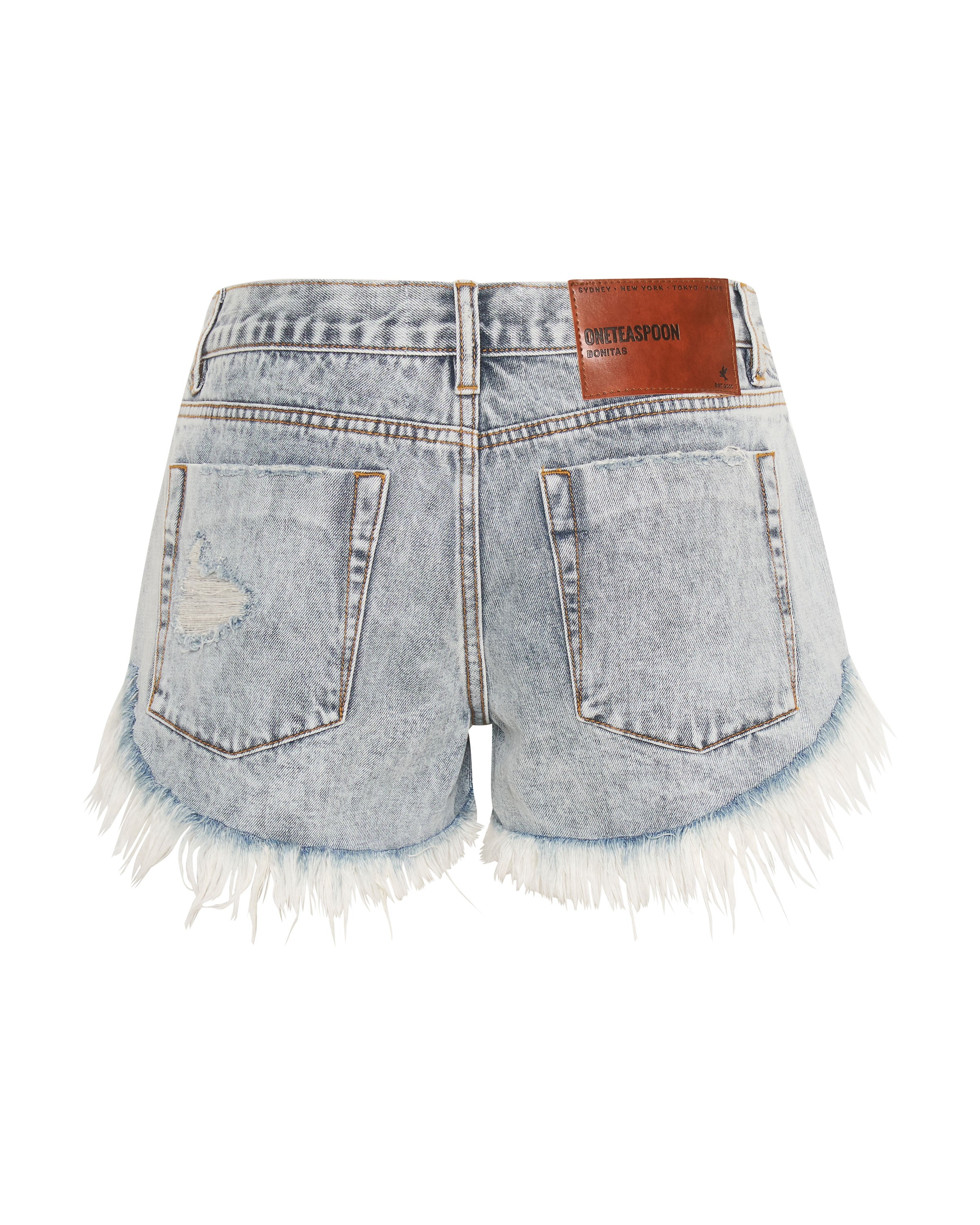Bonitas Low Waist Denim Shorts - Blue Malt - Image 10