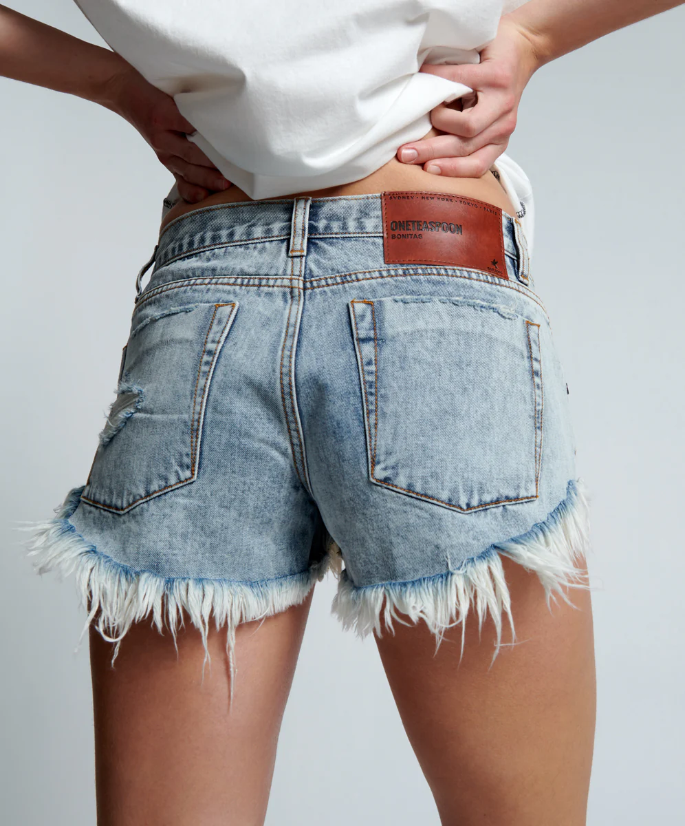 Bonitas Low Waist Denim Shorts - Blue Malt - Image 6