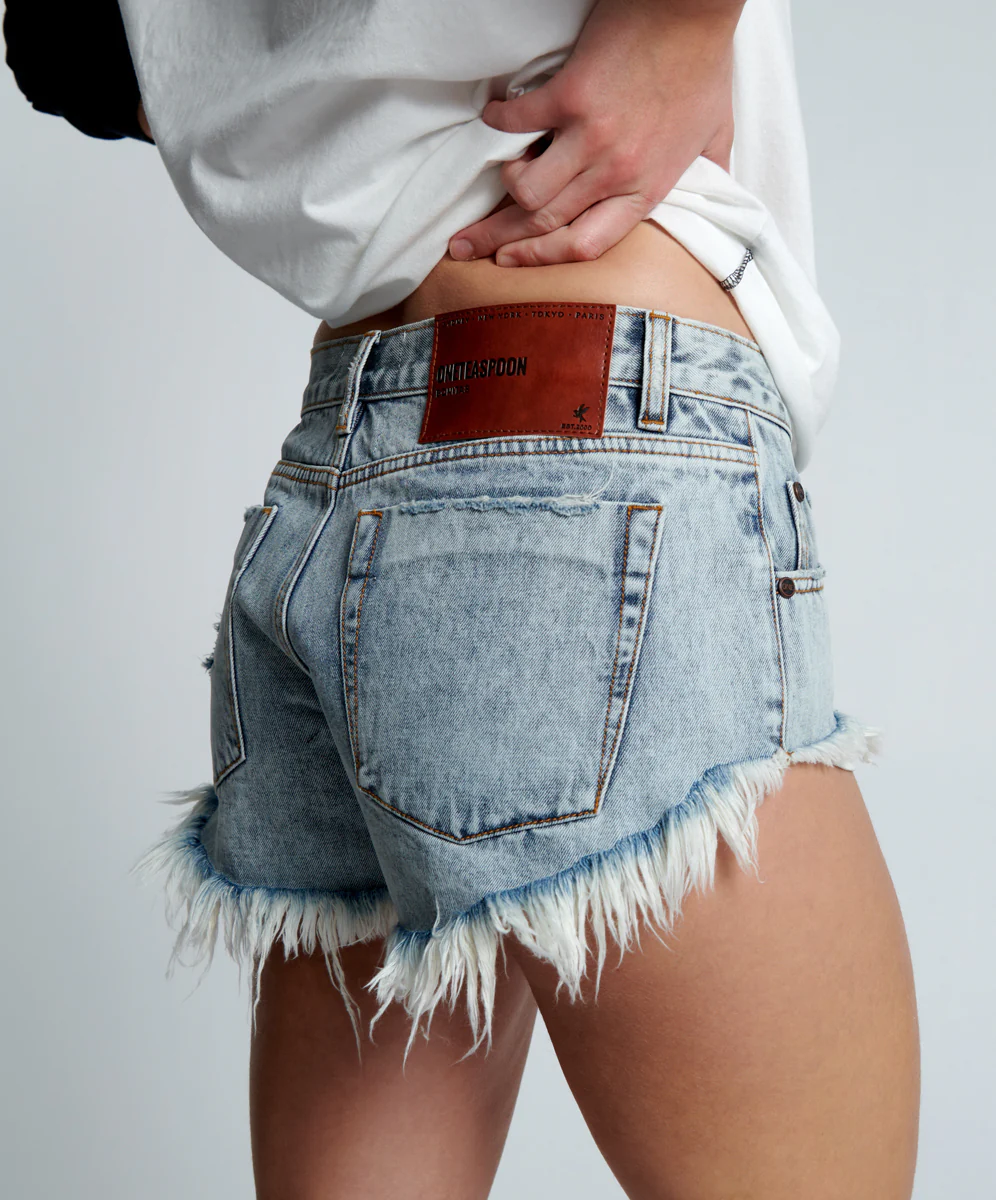 Bonitas Low Waist Denim Shorts - Blue Malt - Image 7