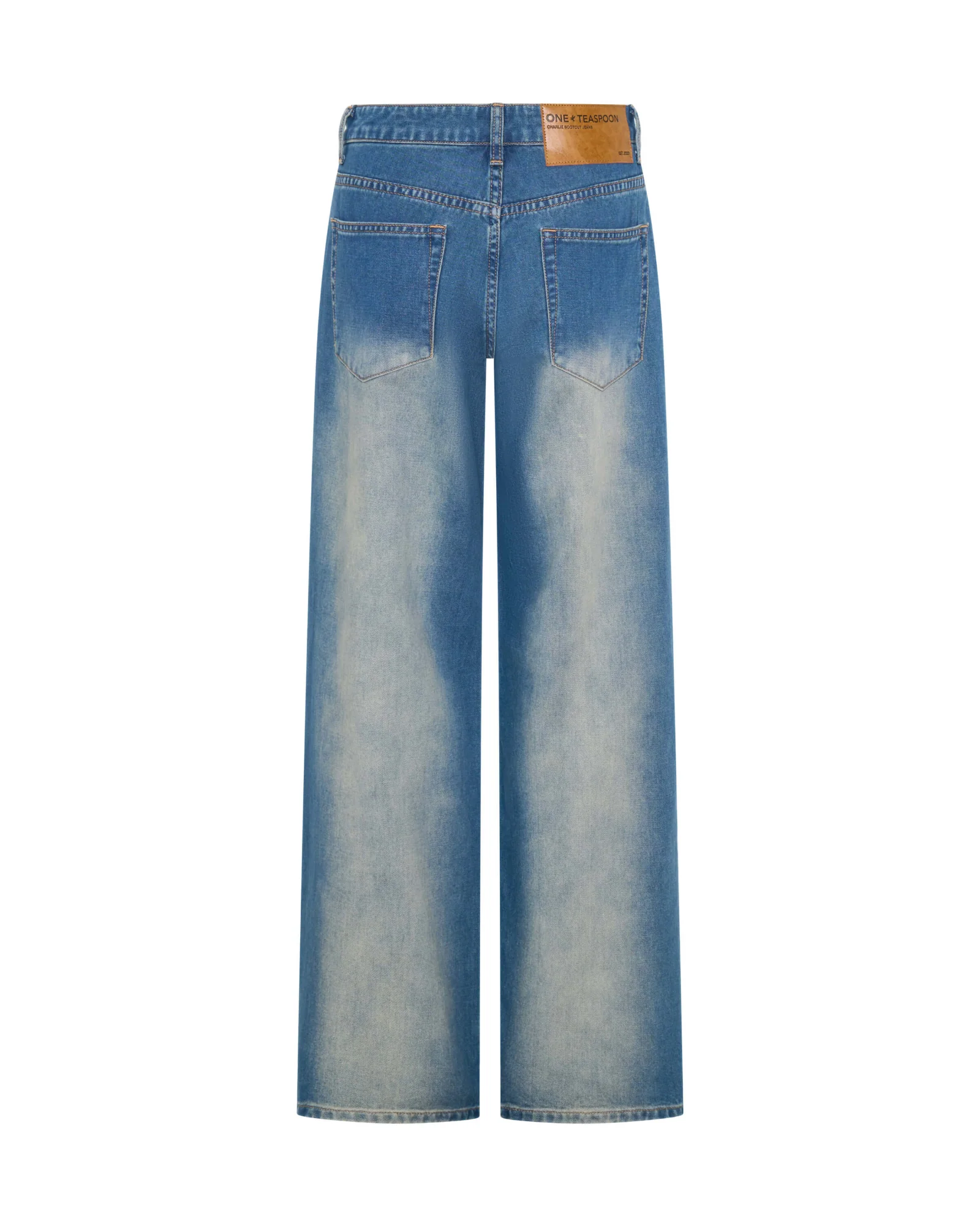 Jackson Mid Waist Wide Leg Denim Jeans - Blue Ranch - Image 7