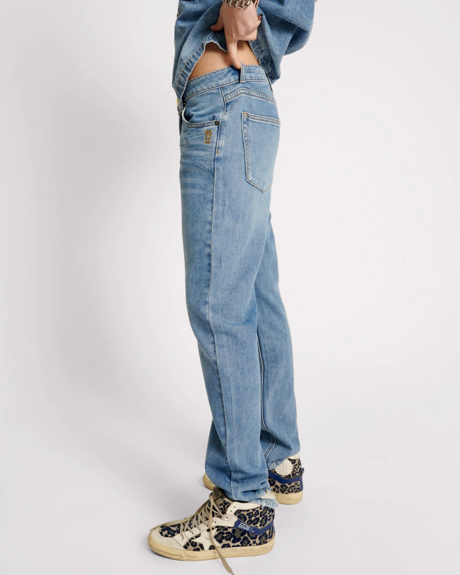 Truckers Mid Waist Straight Leg Denim Jeans - Blue Rapture - Image 3