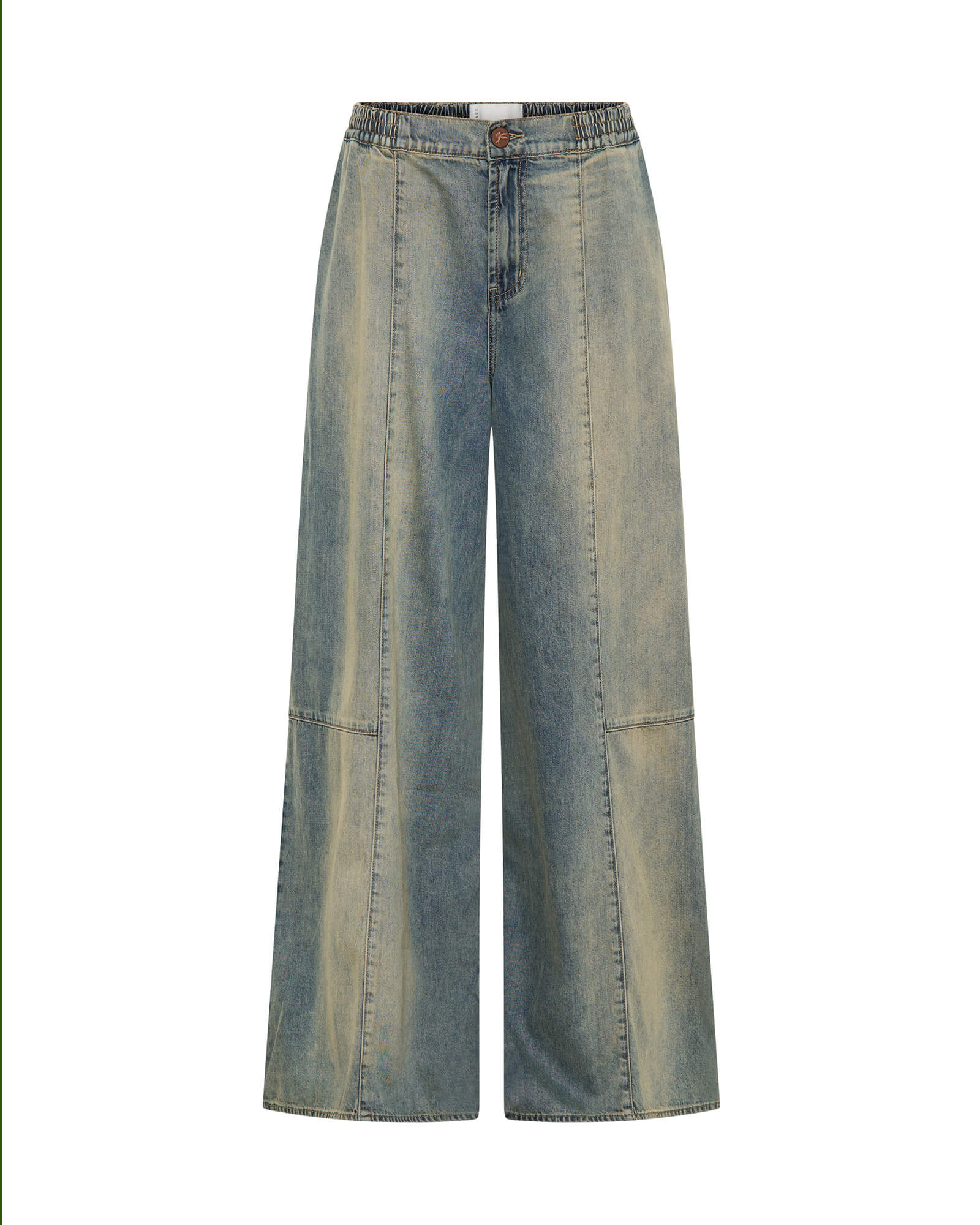 Palazzo Mid Waist Denim Jeans - Blue Sand Chambray - Image 6