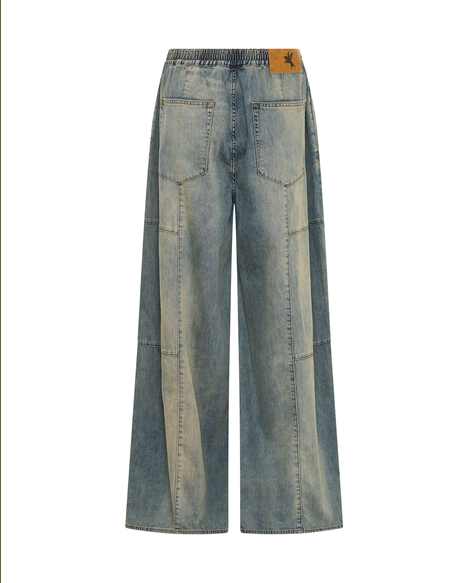 Palazzo Mid Waist Denim Jeans - Blue Sand Chambray - Image 7