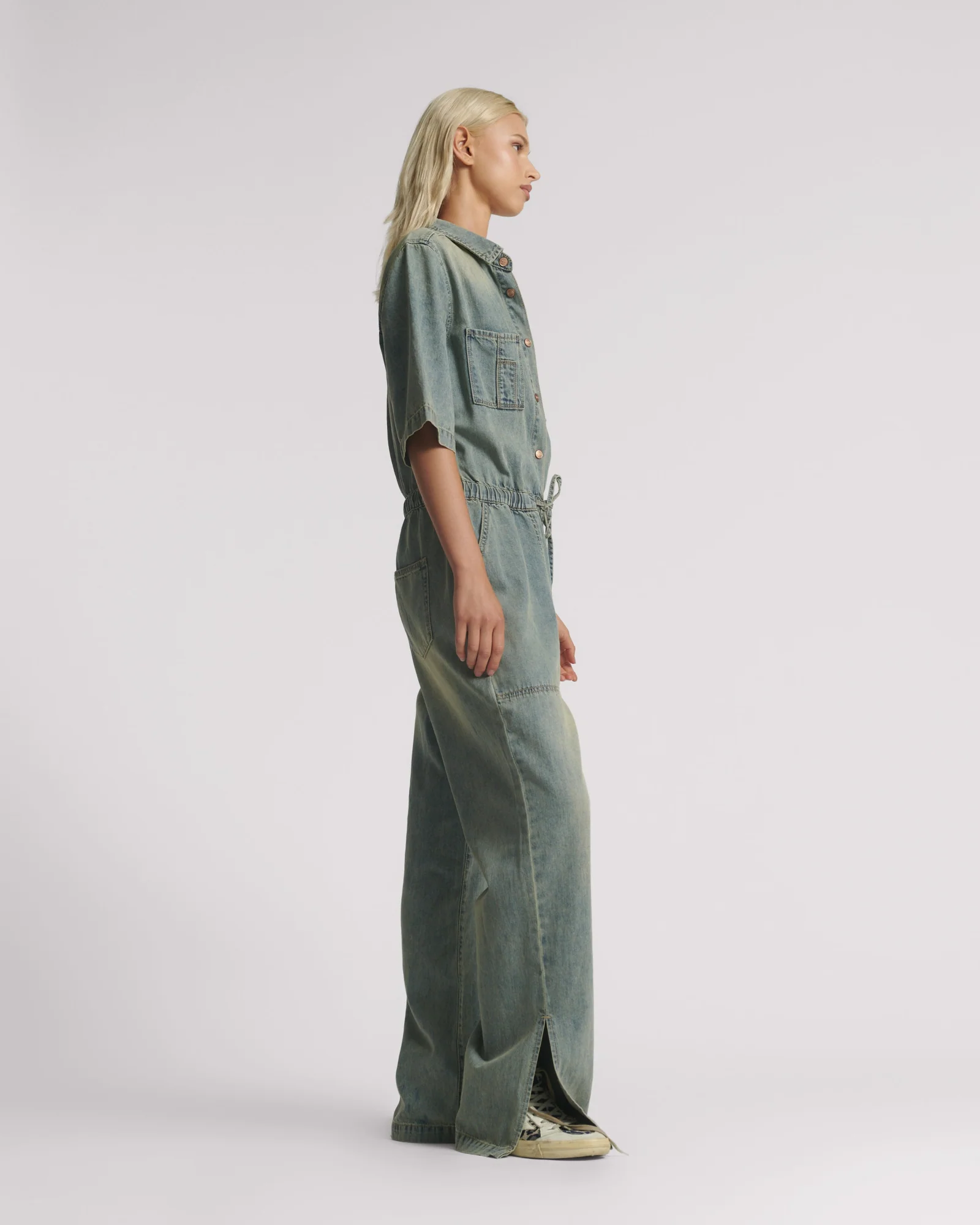 Veronica Denim Jumpsuit - Blue Sand - Image 4
