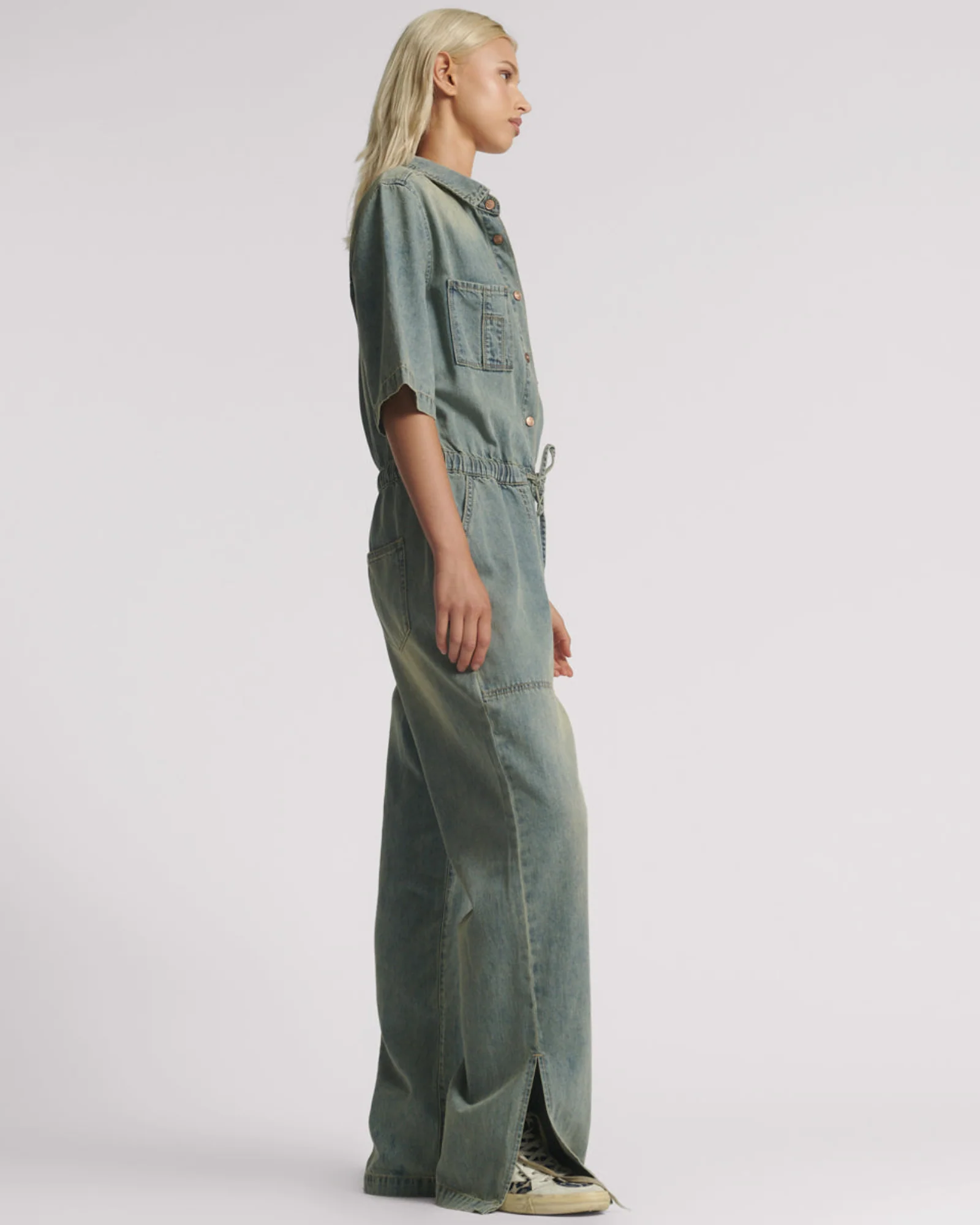 Veronica Denim Jumpsuit - Blue Sand - Image 5