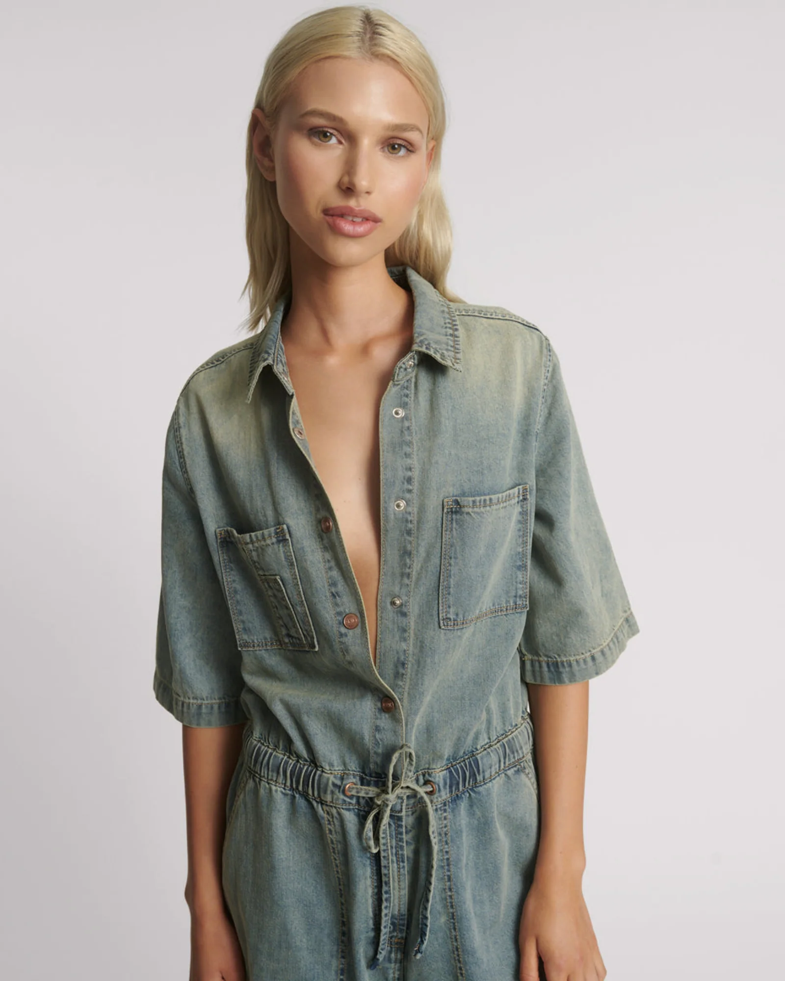 Veronica Denim Jumpsuit - Blue Sand - Image 6