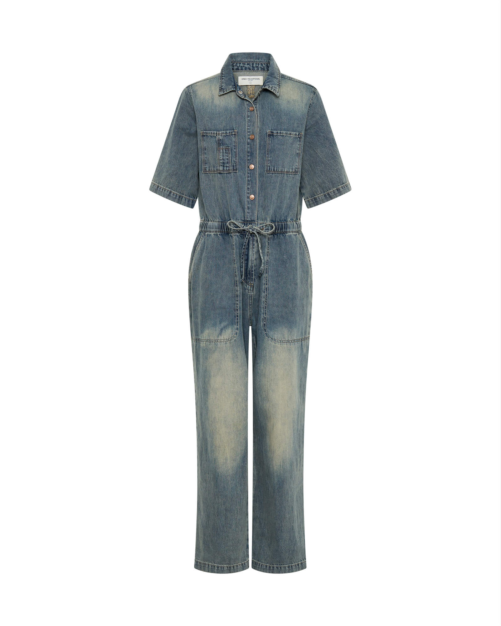 Veronica Denim Jumpsuit - Blue Sand - Image 7