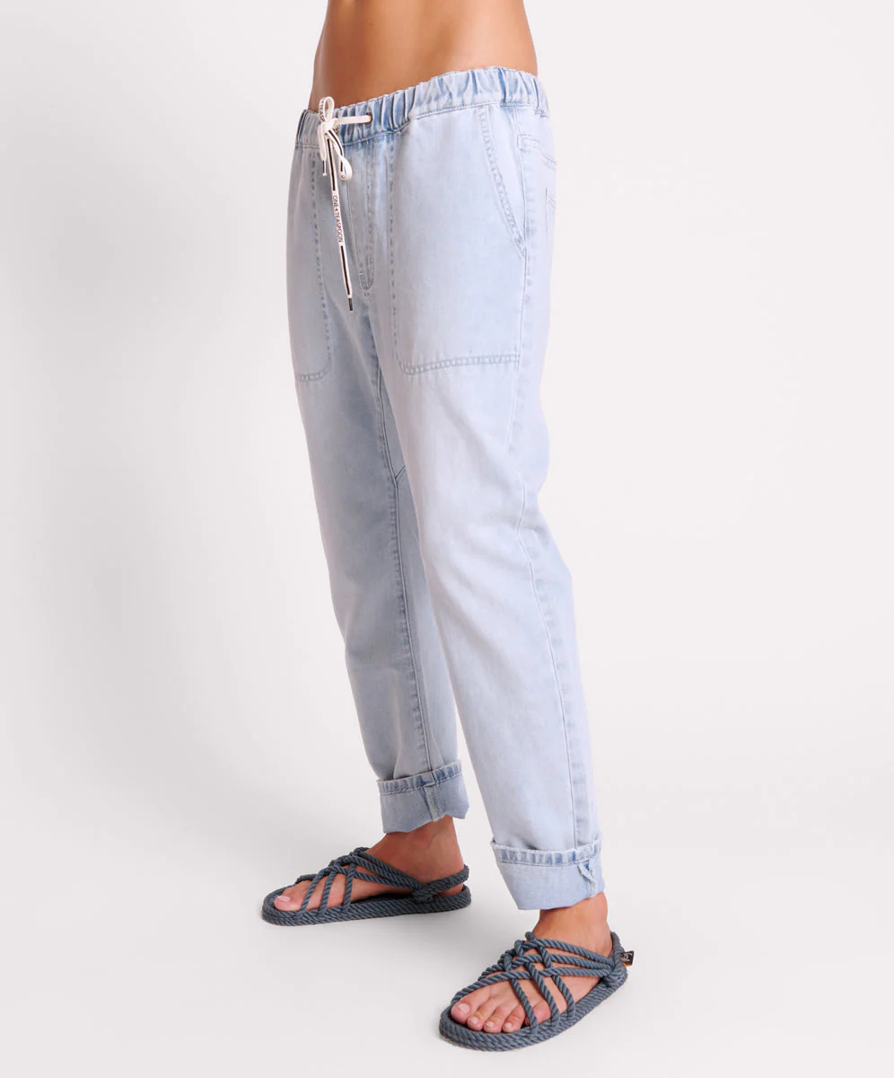 Shabbies Drawstring Boyfriend Jean - Blue Space - Image 3