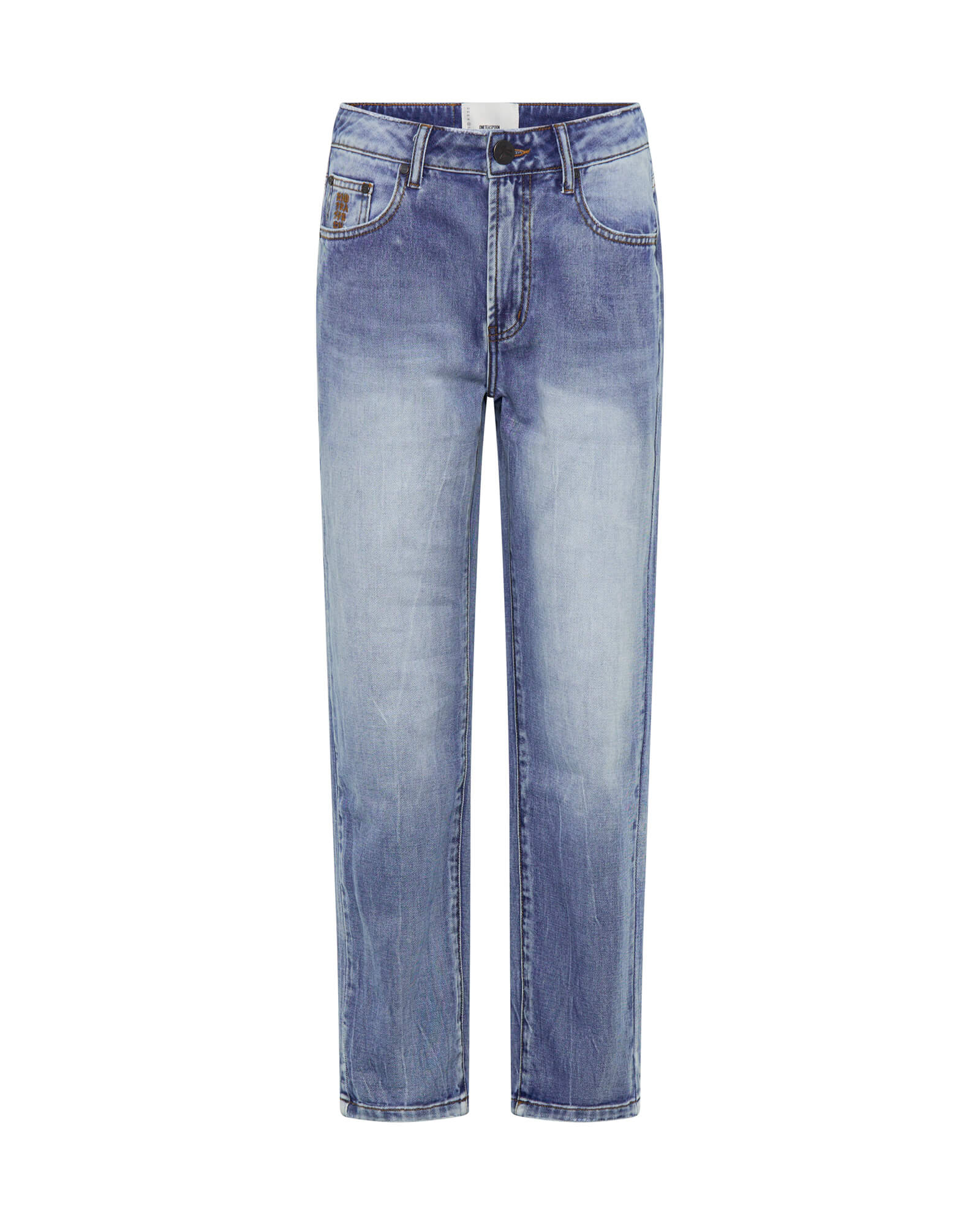 Slims High Waist Cropped Straight Slim Fit Denim Jeans - Blue Summer - Image 6