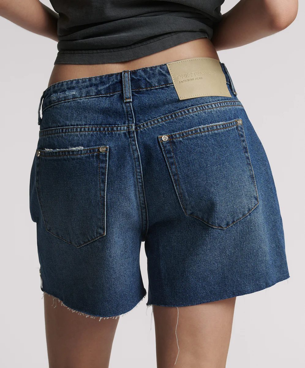 Shakers Low Waist Super Relaxed Denim Shorts - Blue Thunder - Image 5