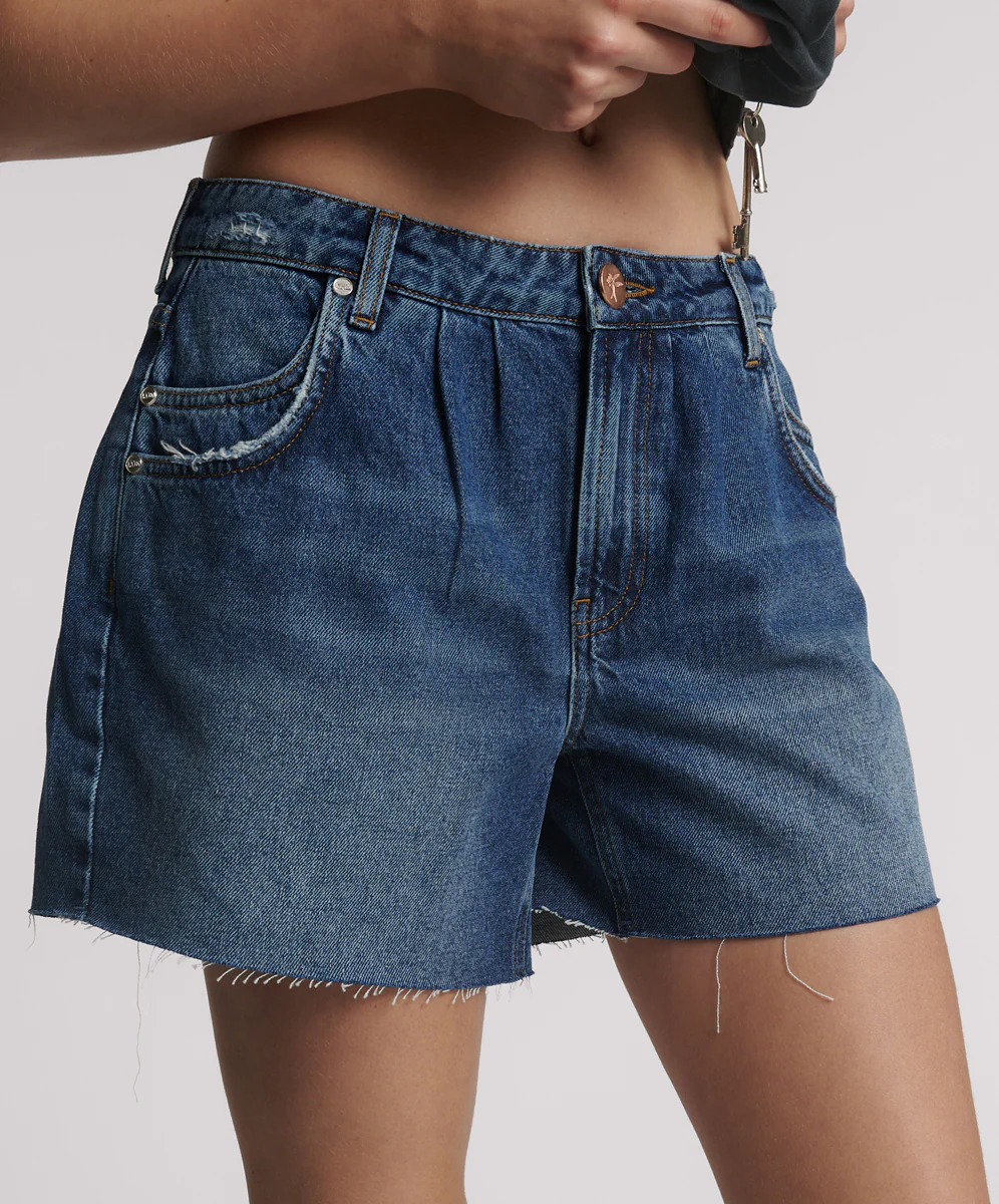 Shakers Low Waist Super Relaxed Denim Shorts - Blue Thunder - Image 7