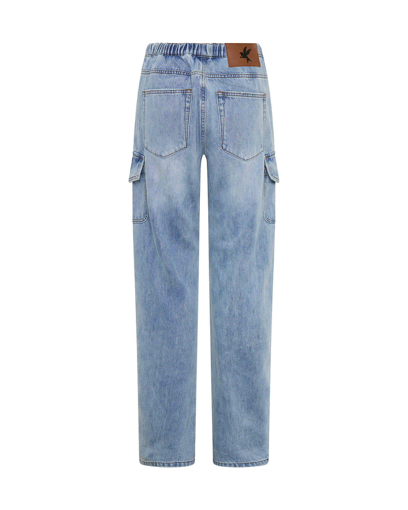 Cargo Shabbies Low Waist Drawstring Boyfriend Denim Jeans - Blue Tobacco - Image 7