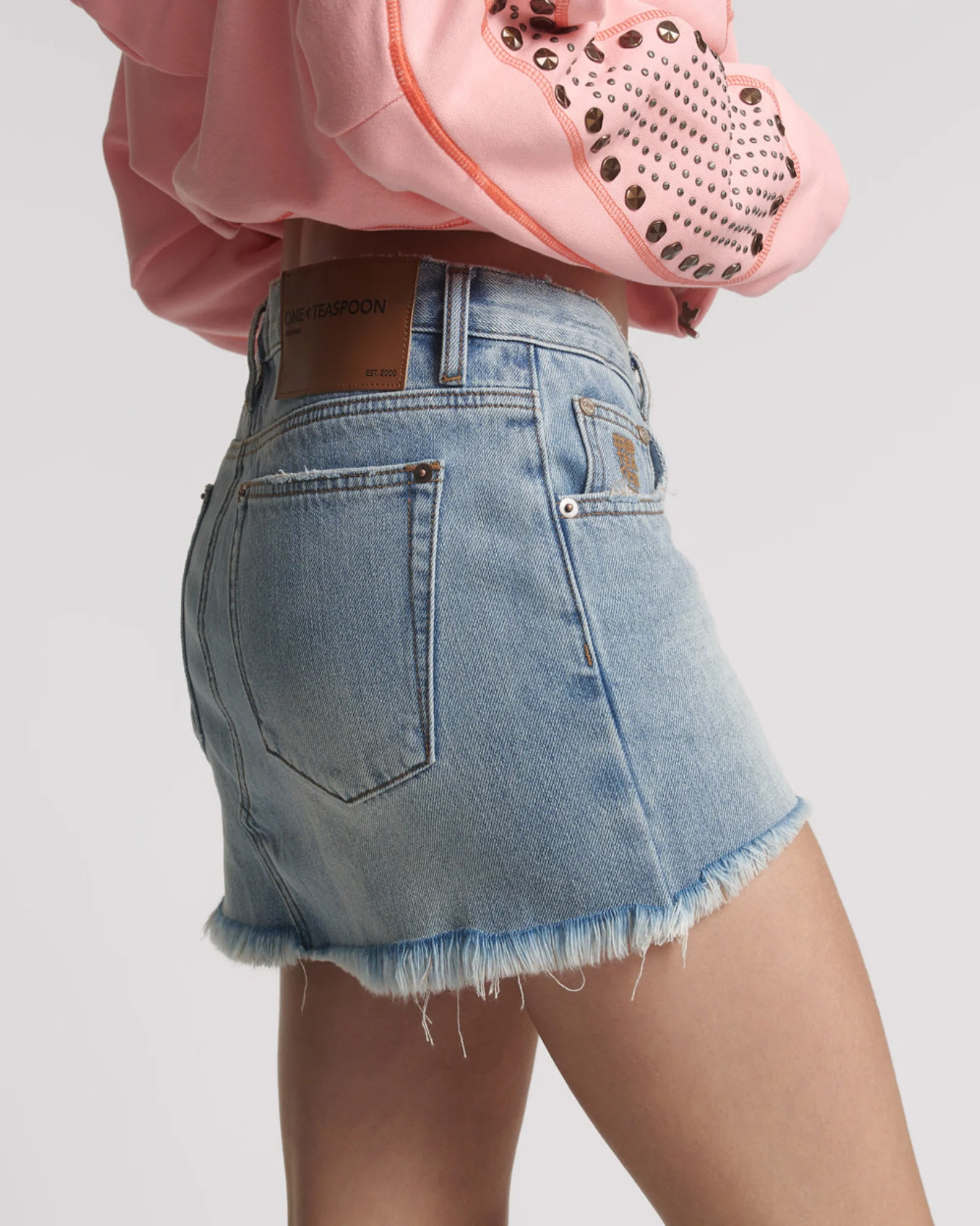 Junkyard Low Waist Relaxed Mini Denim Skirt - Blue Tobacco - Image 6
