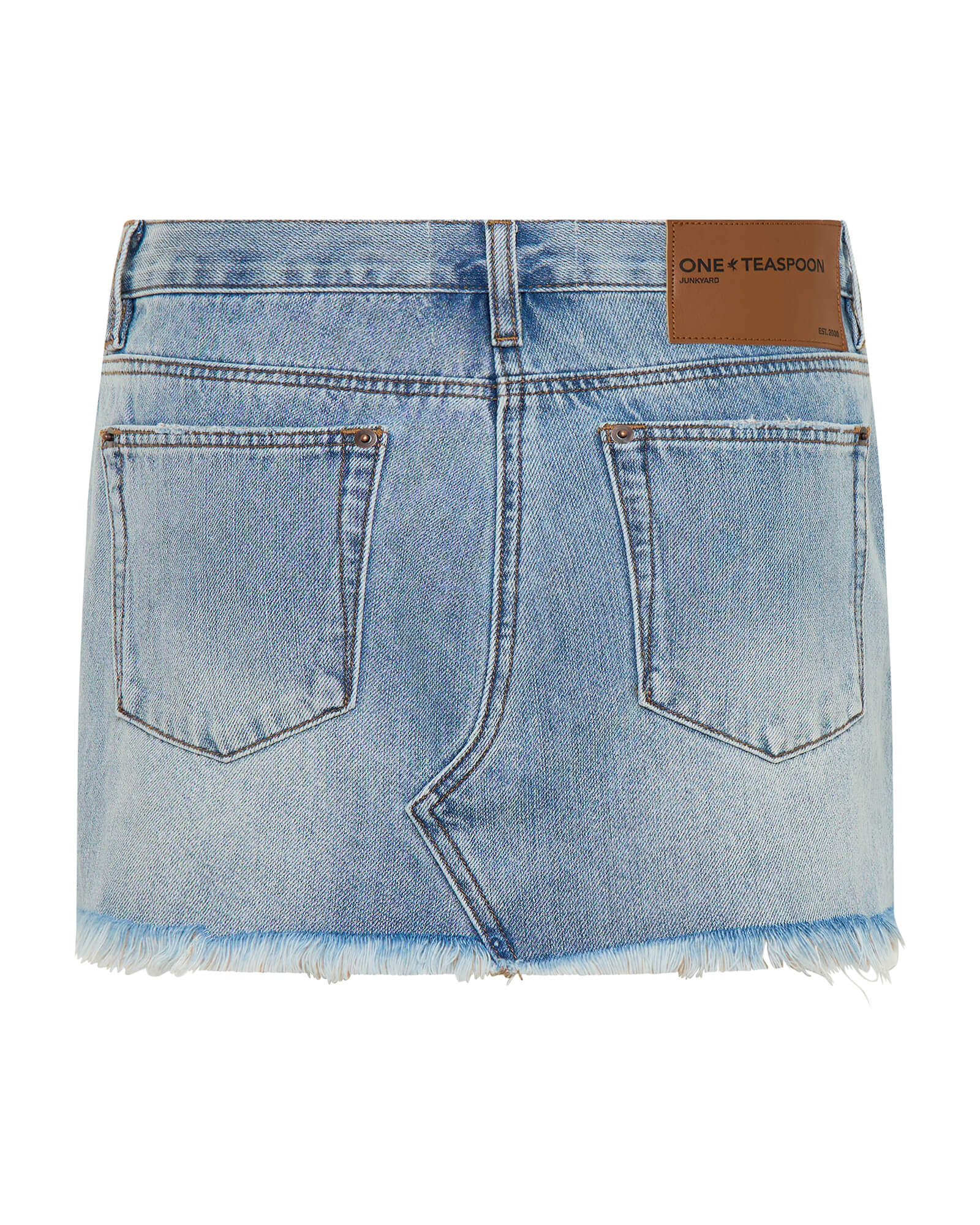 Junkyard Low Waist Relaxed Mini Denim Skirt - Blue Tobacco - Image 9