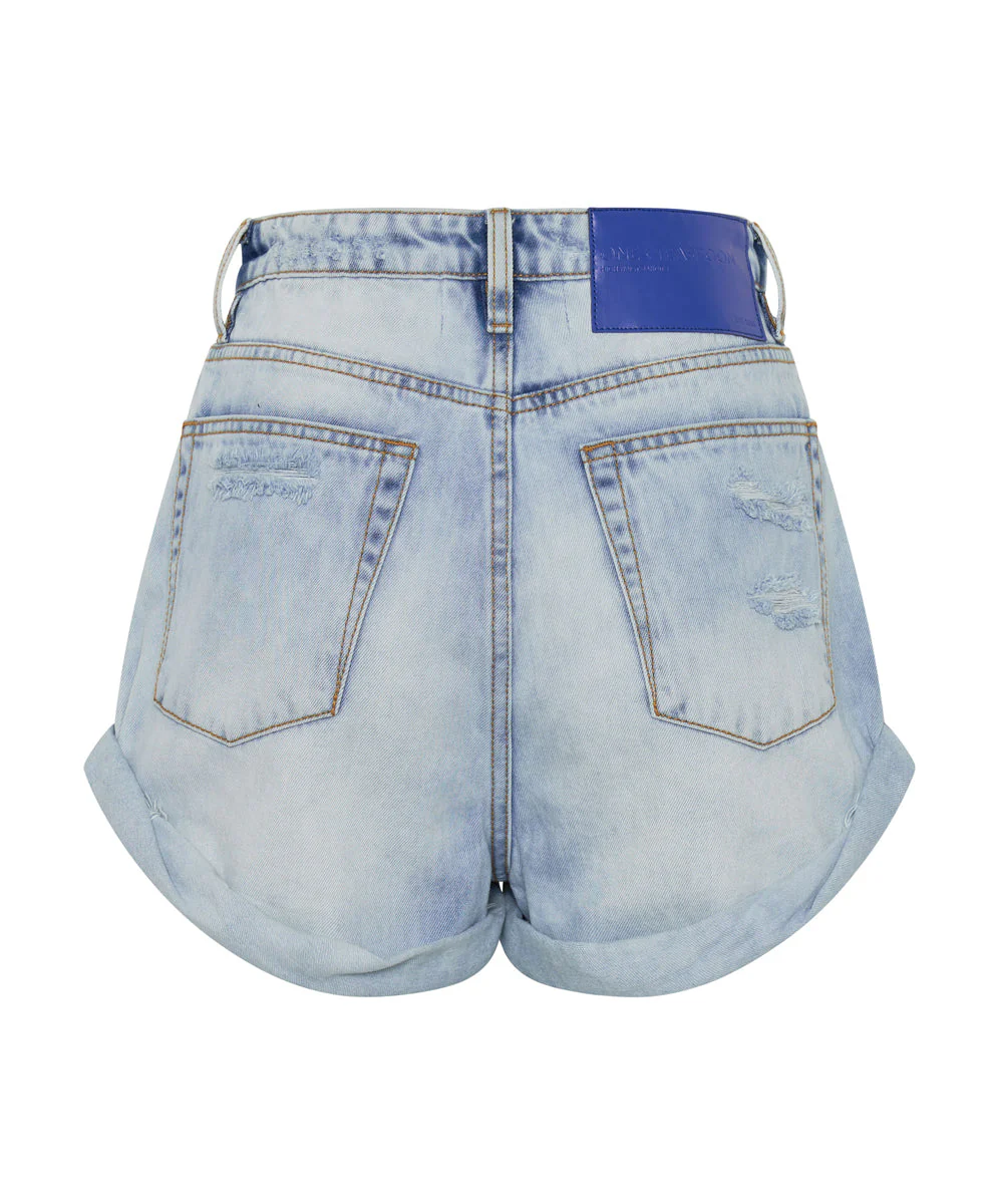 Bandits High Waist Denim Shorts - Blue Tornado - Image 7