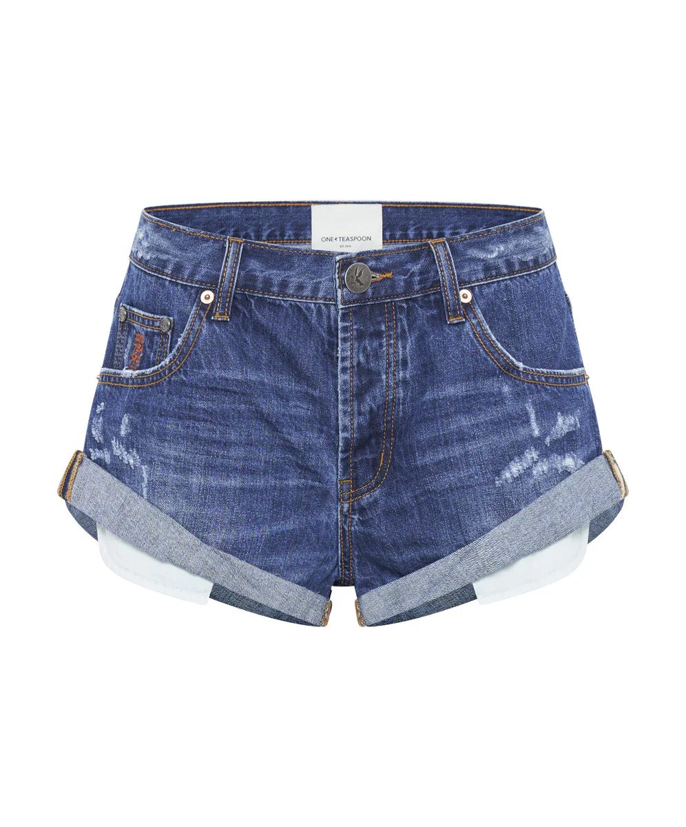 Bandits Low Waist Denim Shorts - Archived Super Blue Moon - Image 6
