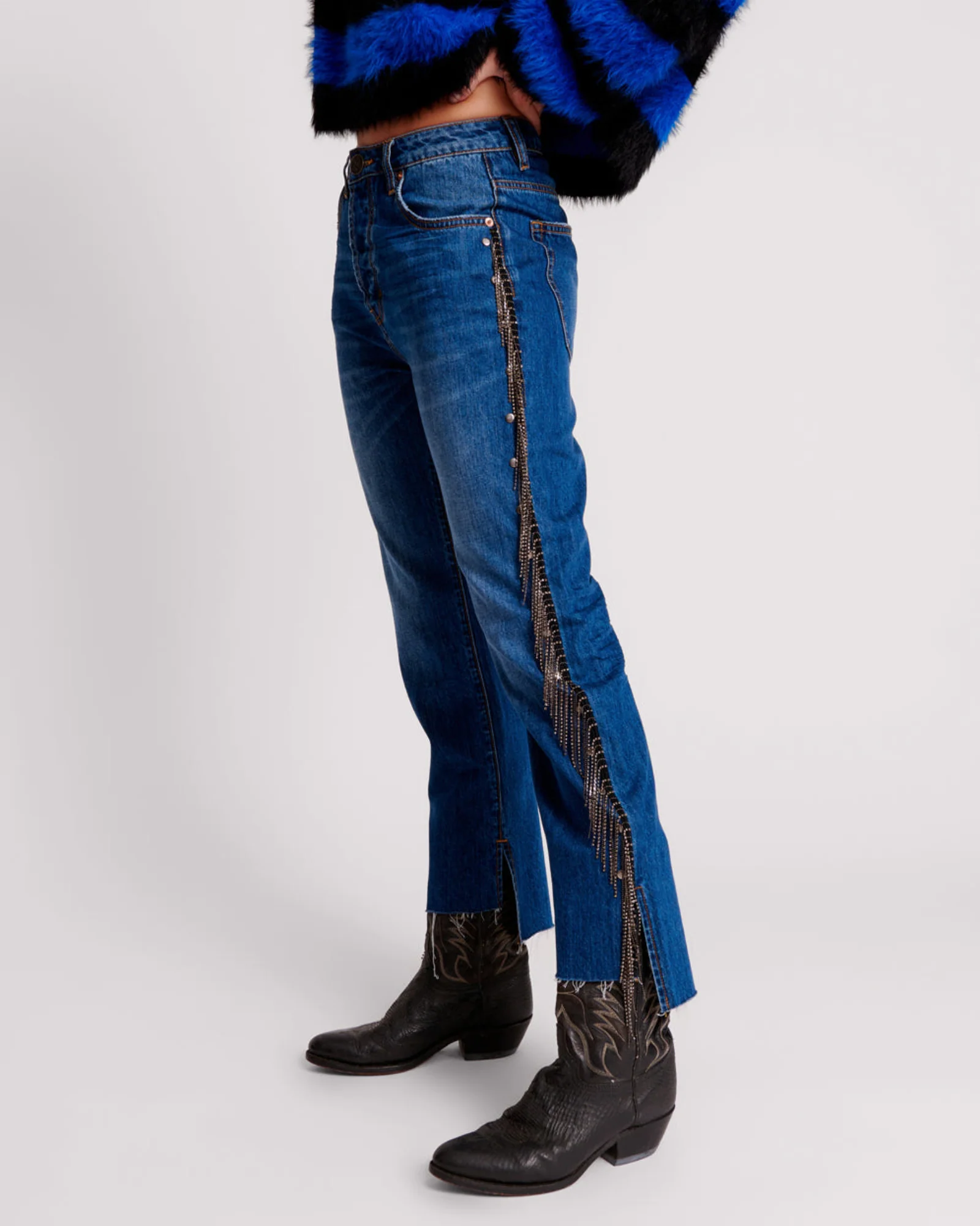 Hooligans Low Waist Relaxed Straight Leg Denim Jeans - Blue Moon - Image 4
