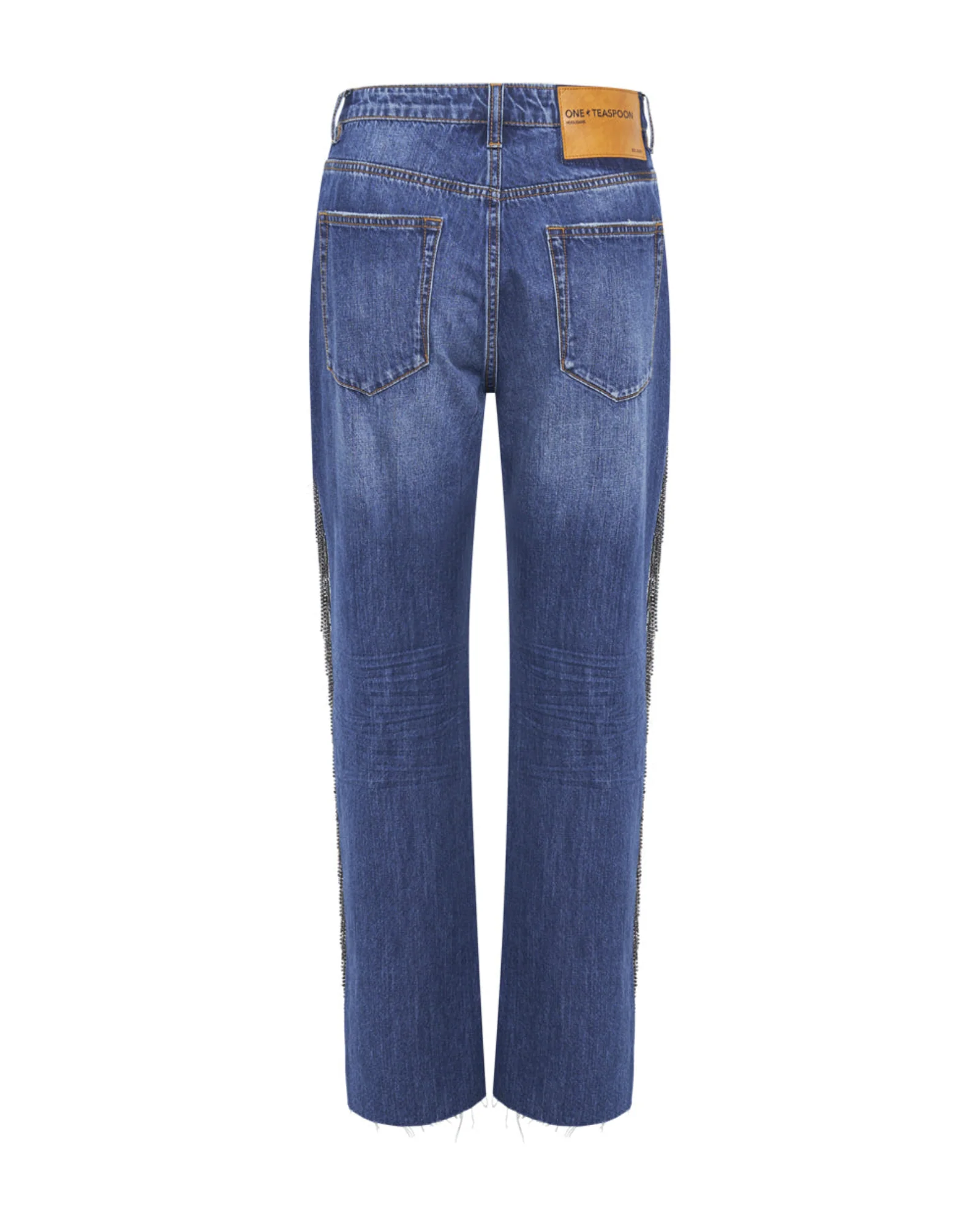 Hooligans Low Waist Relaxed Straight Leg Denim Jeans - Blue Moon - Image 7