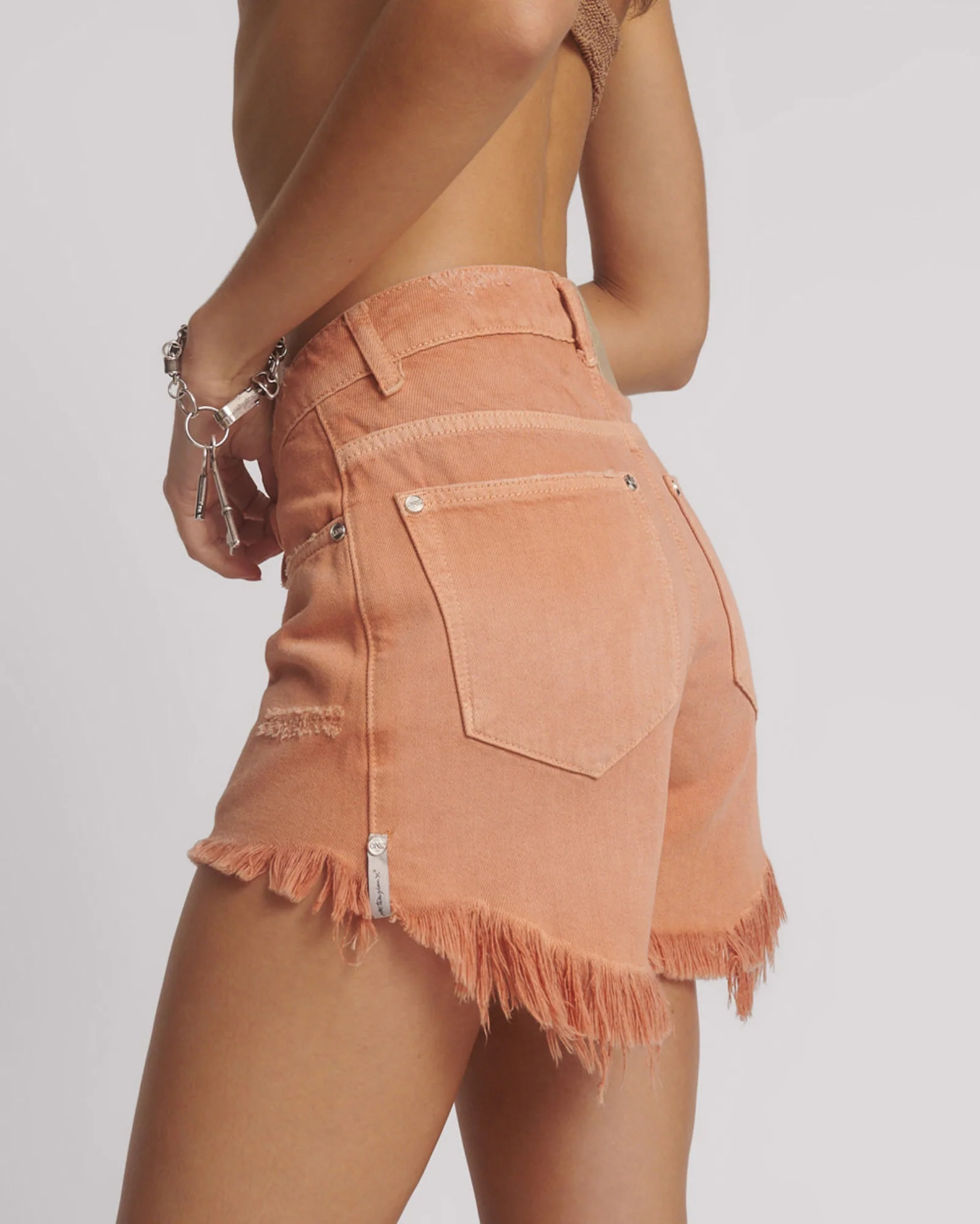 Bonitas High Waist Denim Shorts - Malta Orange - Image 3