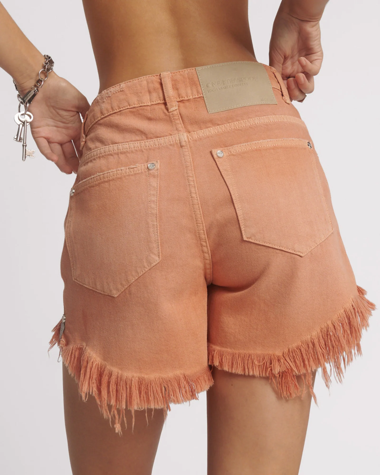 Bonitas High Waist Denim Shorts - Malta Orange - Image 5