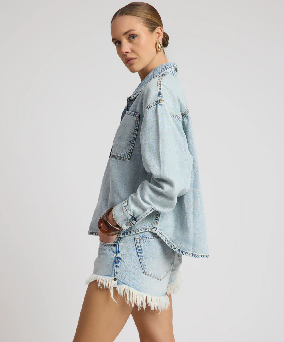Bonitas Low Waist Denim Shorts - Whisper Blue - Image 10