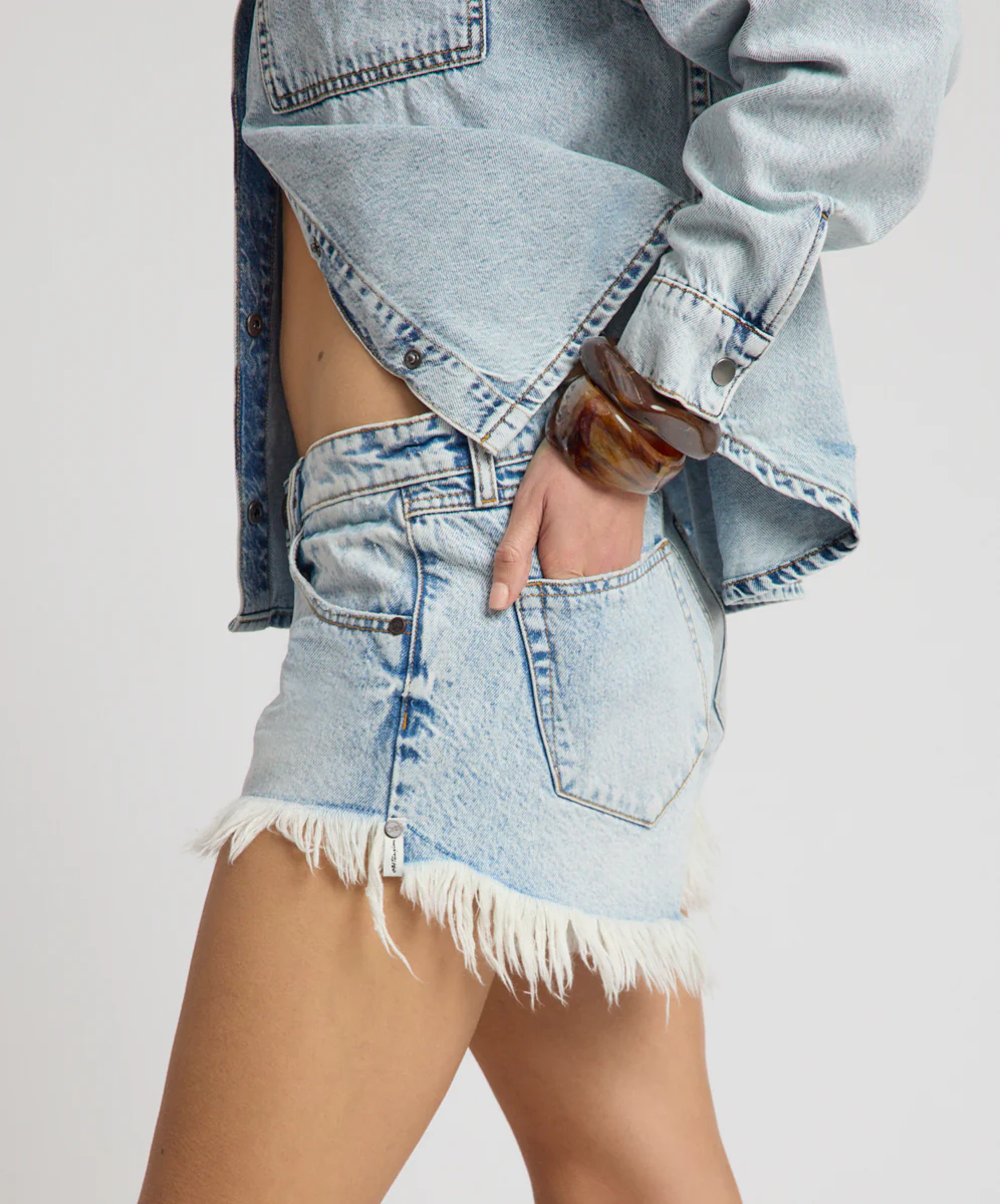 Bonitas Low Waist Denim Shorts - Whisper Blue - Image 5