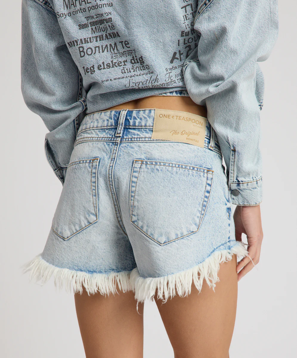 Bonitas Low Waist Denim Shorts - Whisper Blue - Image 6