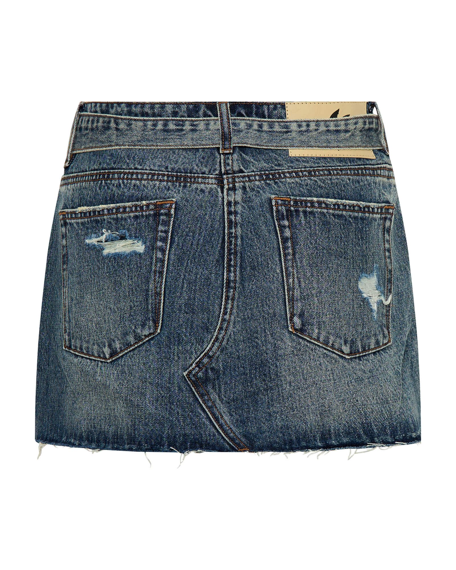 Max Belted Low Waist Denim Mini Skirt - Boys Club Blue - Image 9