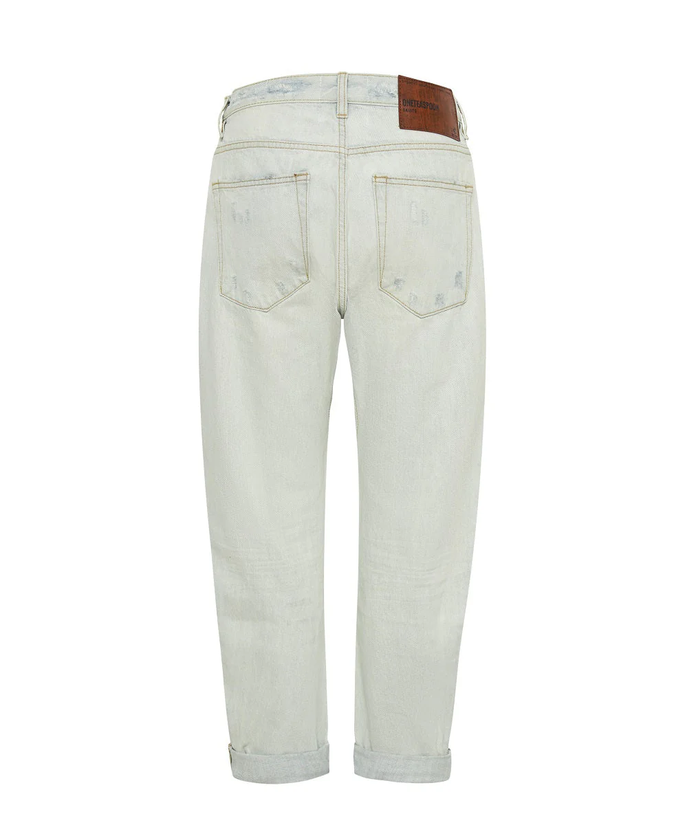 Saints Low Waist Boyfriend Denim Jeans - Brando Blue - Image 6