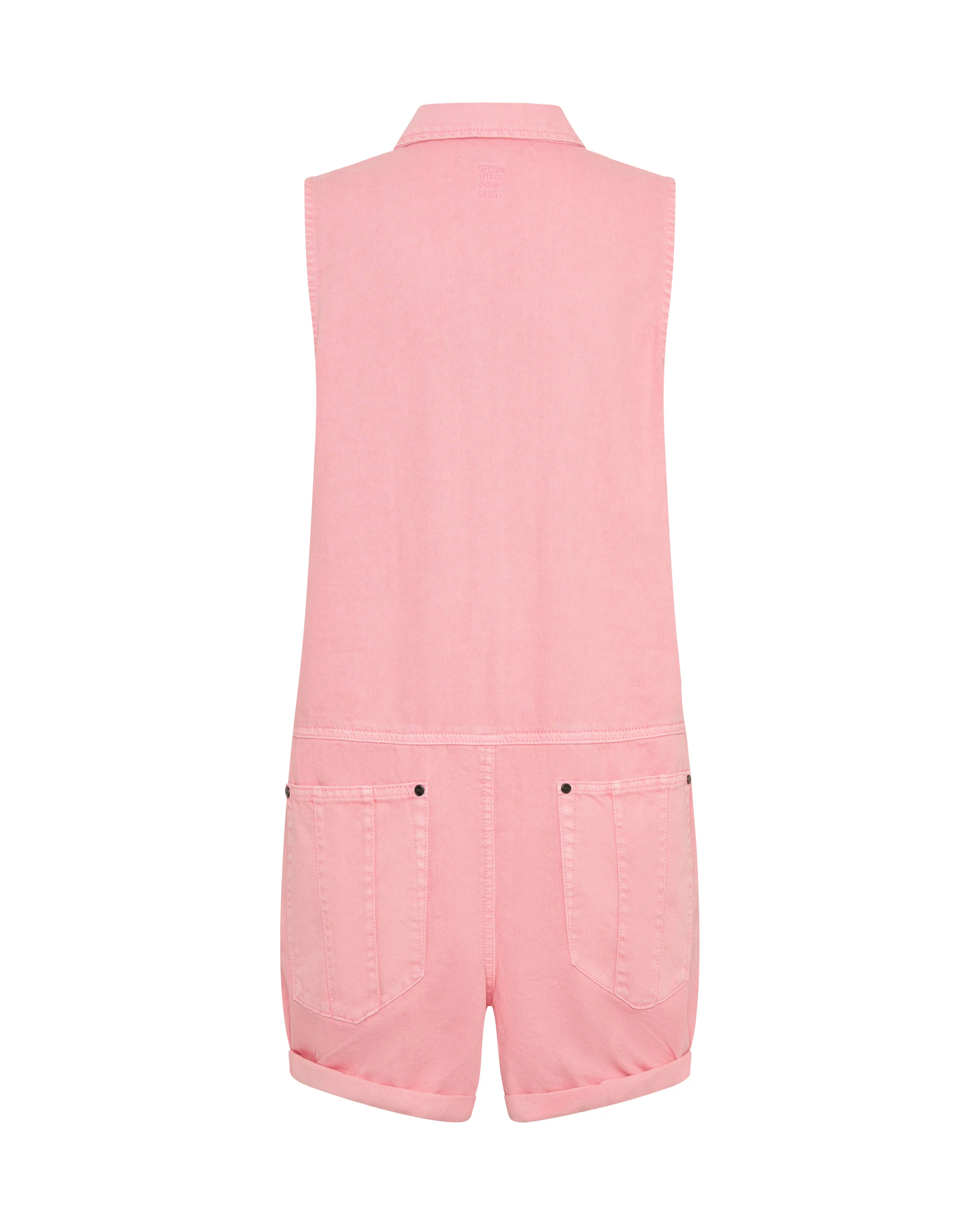 Braxton Mini Utility Denim Jumpsuit - Prism Pink - Image 15