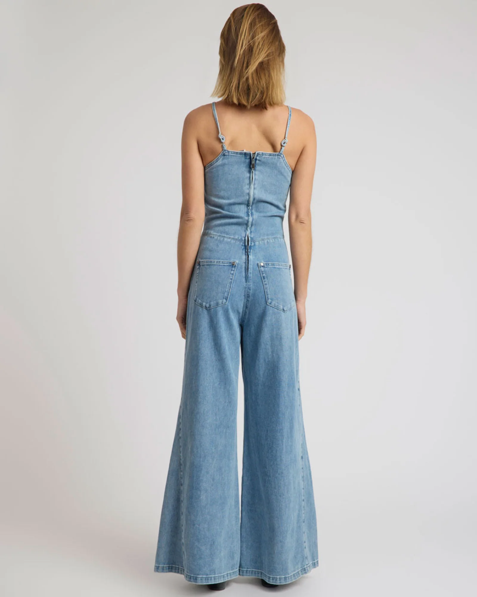 Brigitte Wide Leg Cami Denim Jumpsuit - Blue Rapture - Image 5