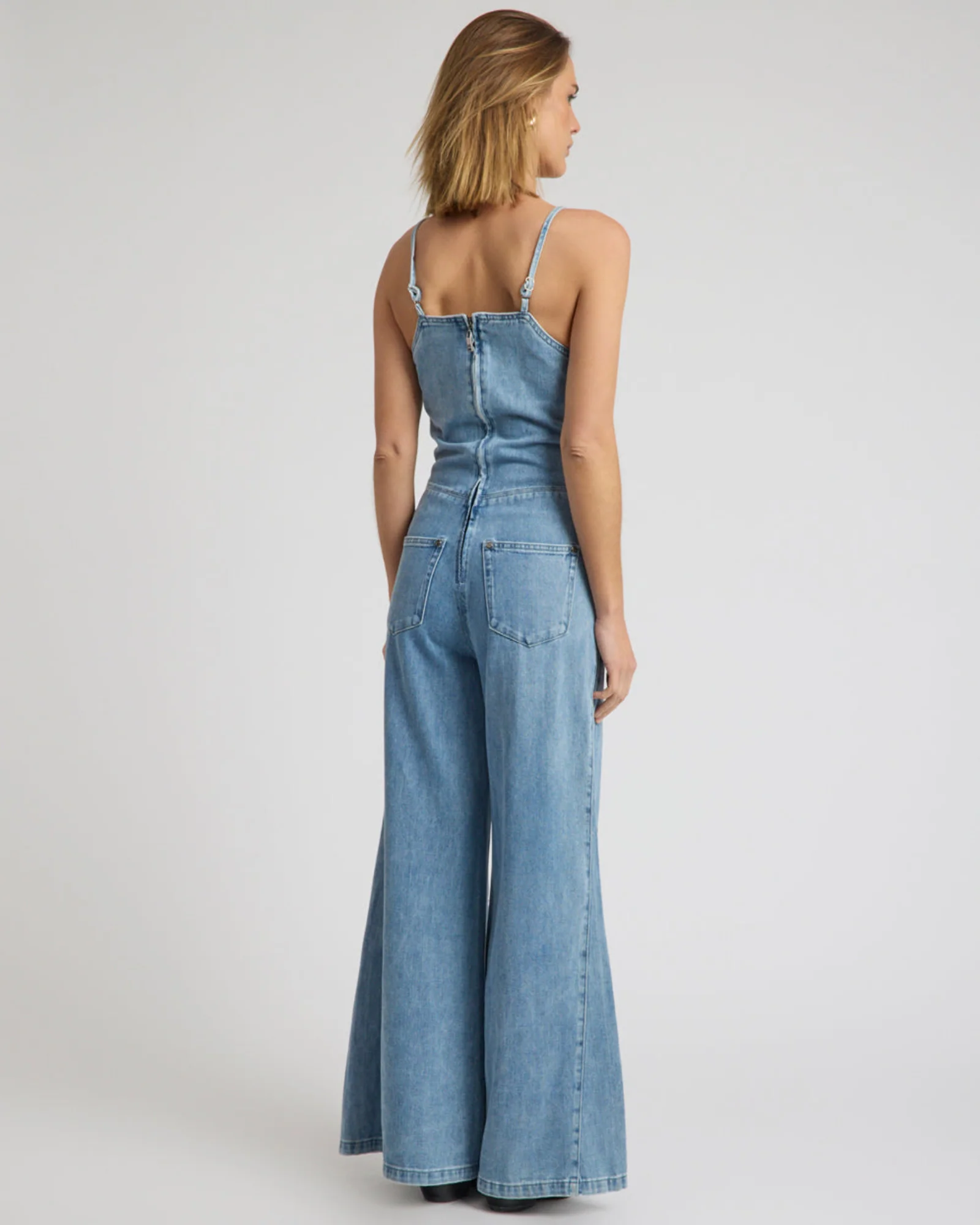 Brigitte Wide Leg Cami Denim Jumpsuit - Blue Rapture - Image 6