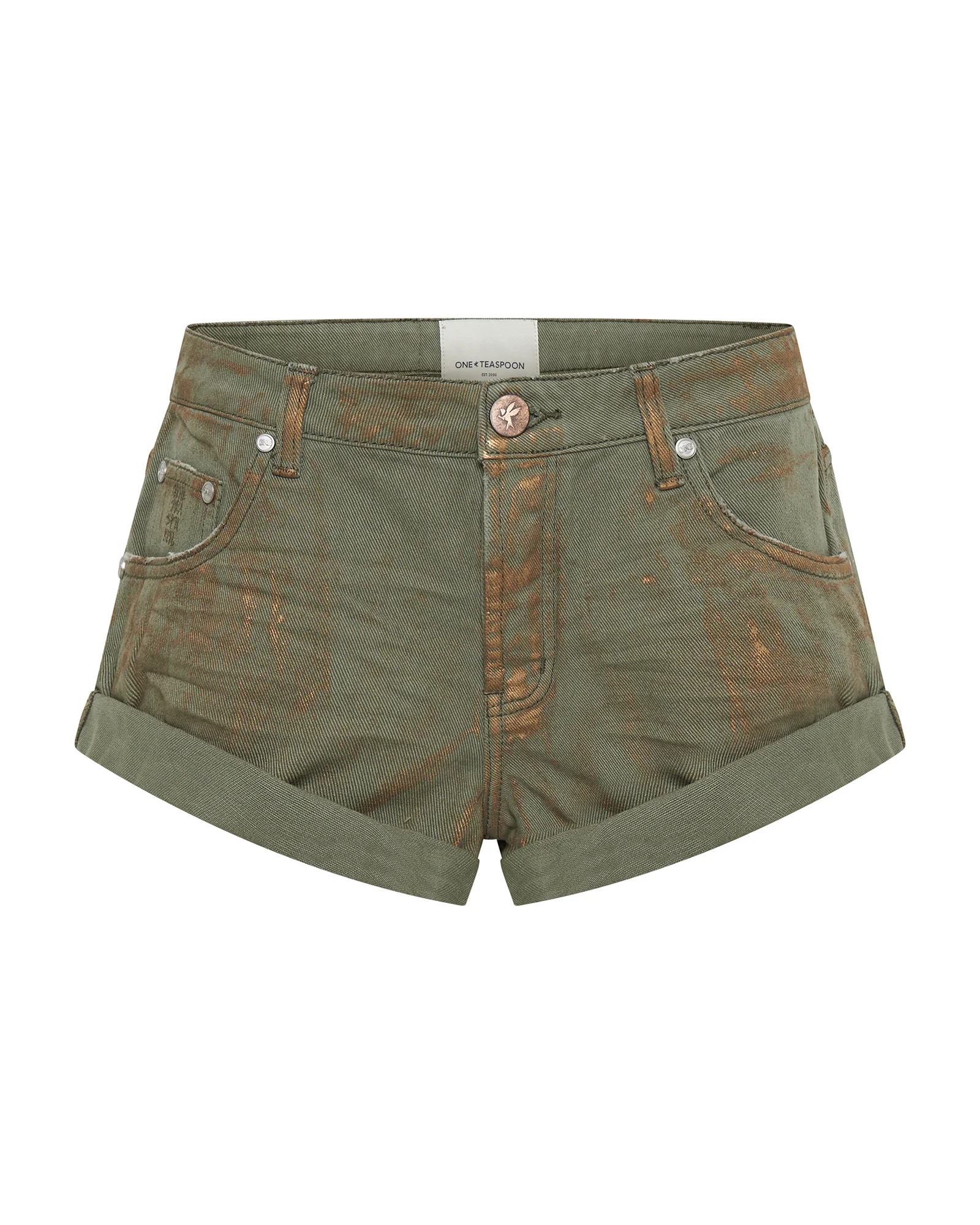 Bandits Low Waist Denim Shorts - Bronze Khaki - Image 8
