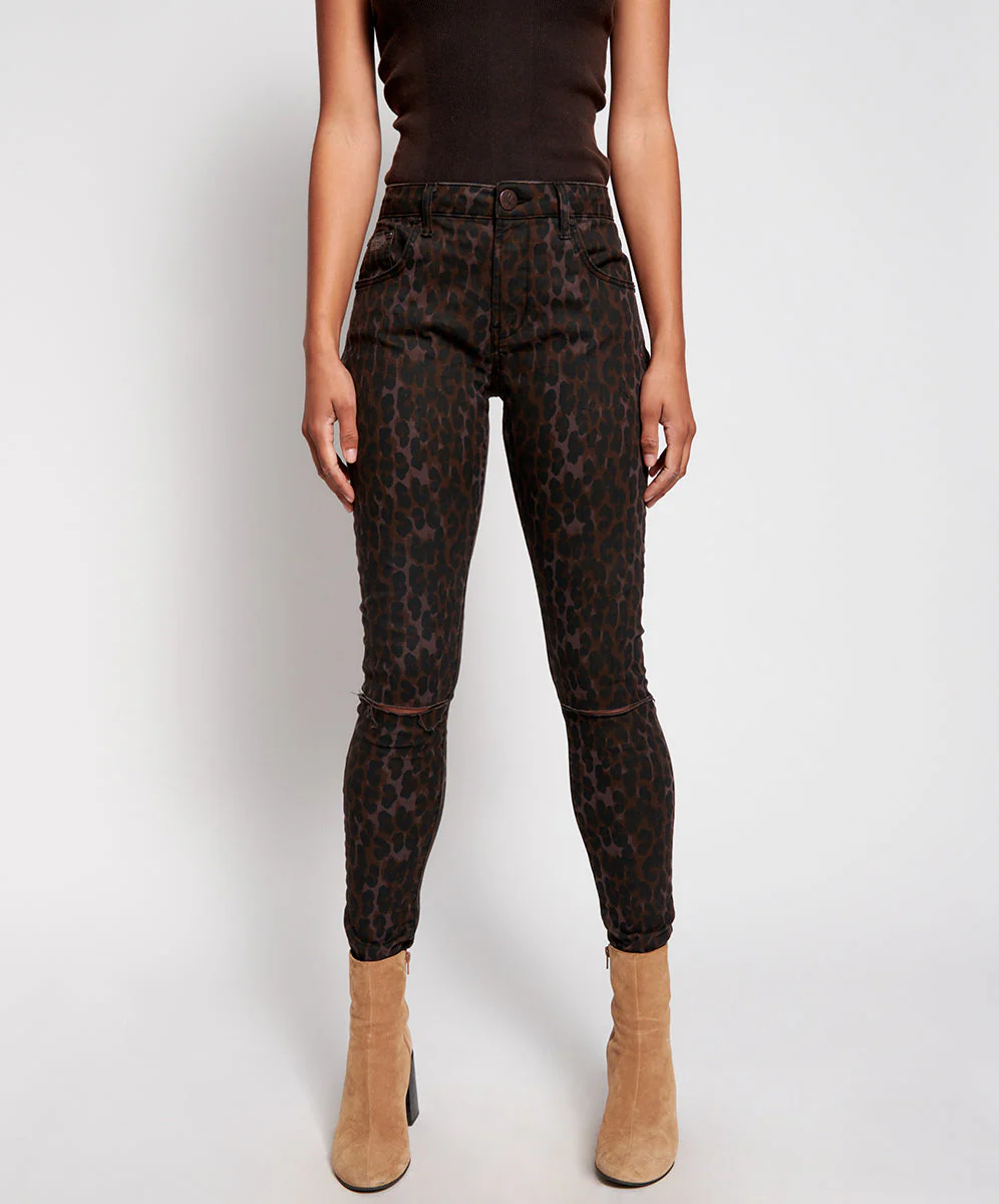 Freebirds Ii High Waist Stretch Skinny Denim Jeans - Bronze Leo - Image 2