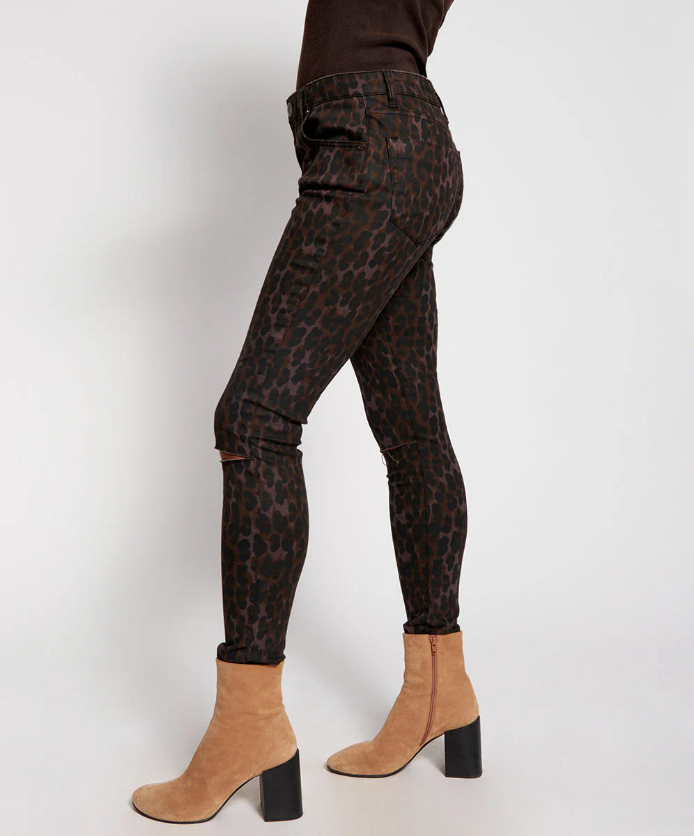 Freebirds Ii High Waist Stretch Skinny Denim Jeans - Bronze Leo - Image 3
