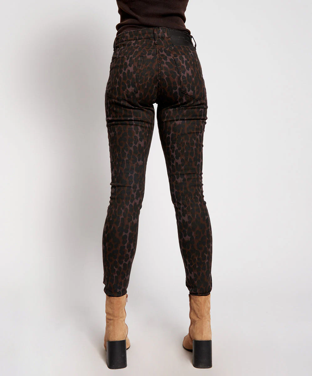 Freebirds Ii High Waist Stretch Skinny Denim Jeans - Bronze Leo - Image 4