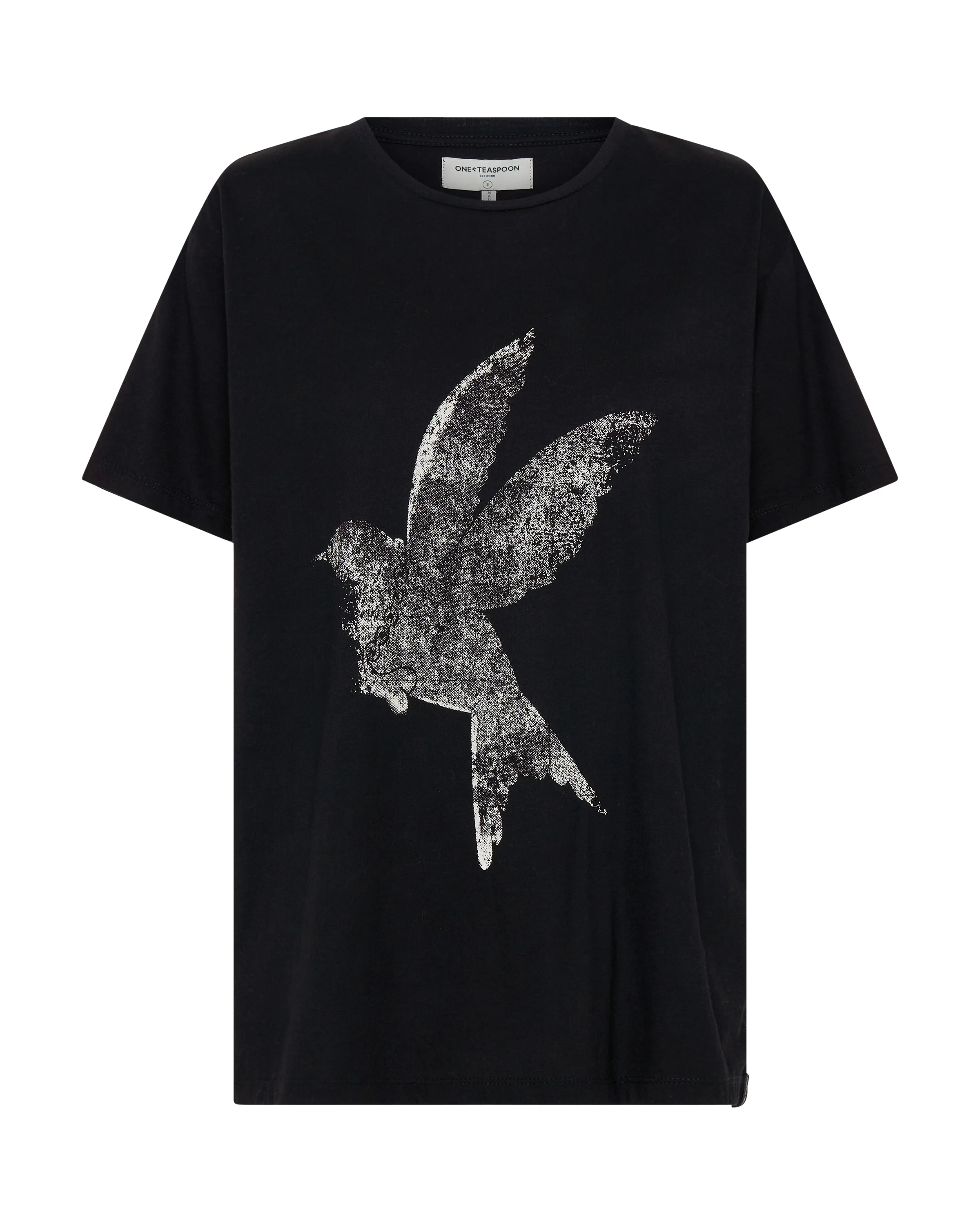 Brushed Bowerbird Boyfriend Tee - Black - Image 10