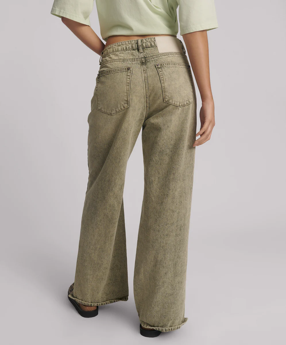 Billie Mid Waist Long Rise Straight Leg Denim Jeans - Burnt Khaki - Image 4