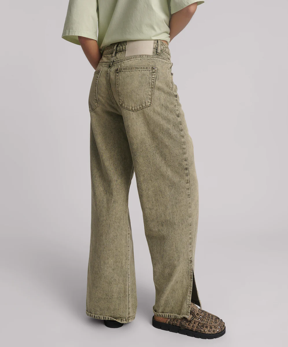 Billie Mid Waist Long Rise Straight Leg Denim Jeans - Burnt Khaki - Image 5
