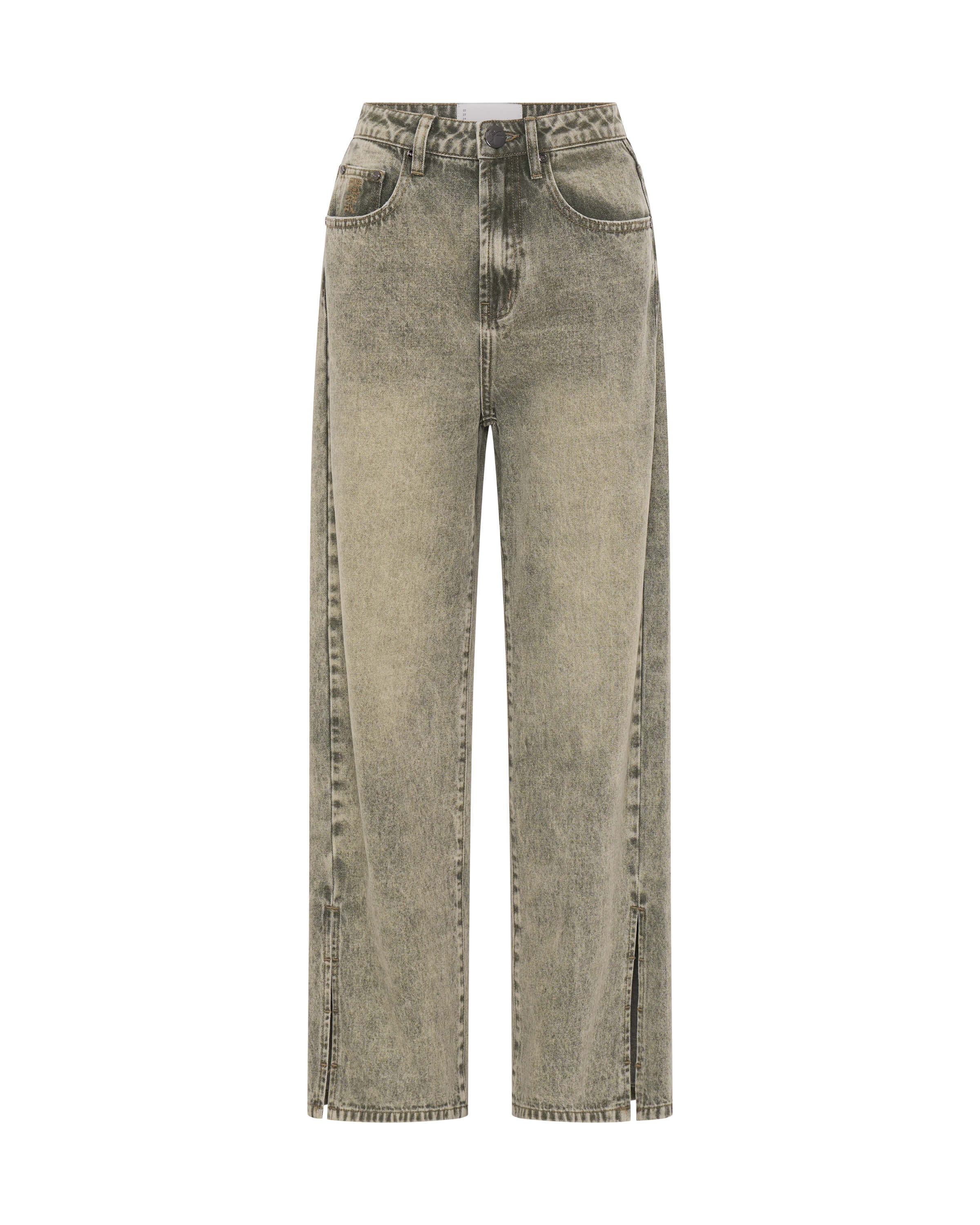Billie Mid Waist Long Rise Straight Leg Denim Jeans - Burnt Khaki - Image 6