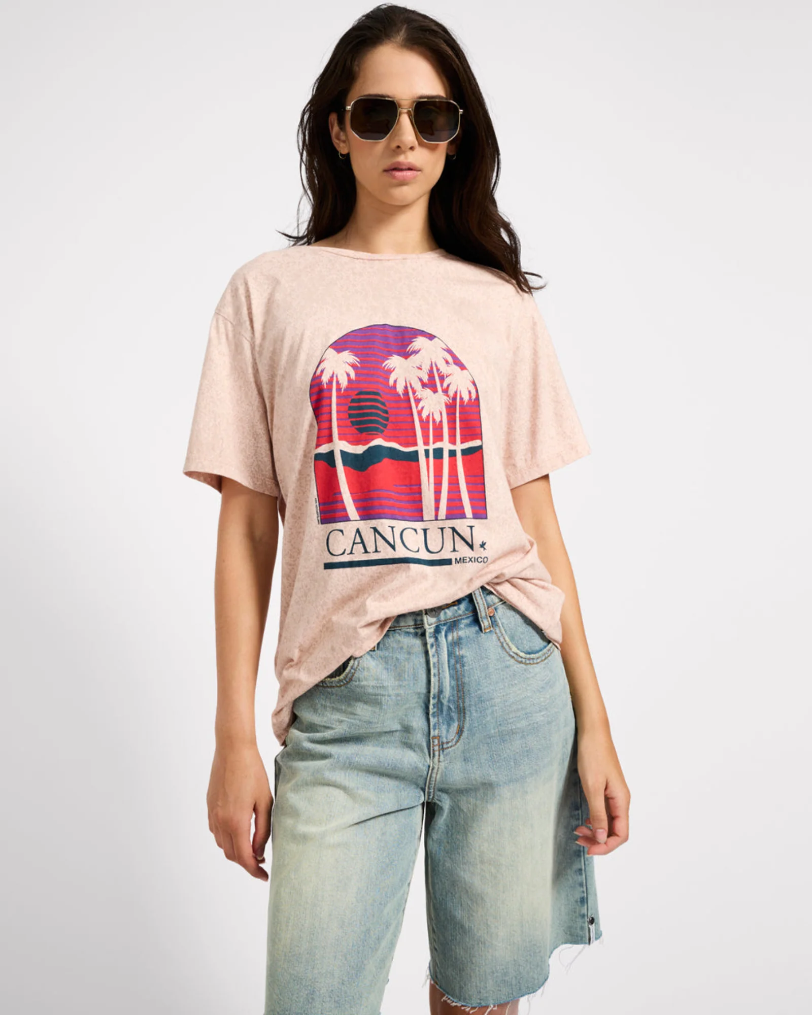 Cancun Boyfriend Tee - Stone