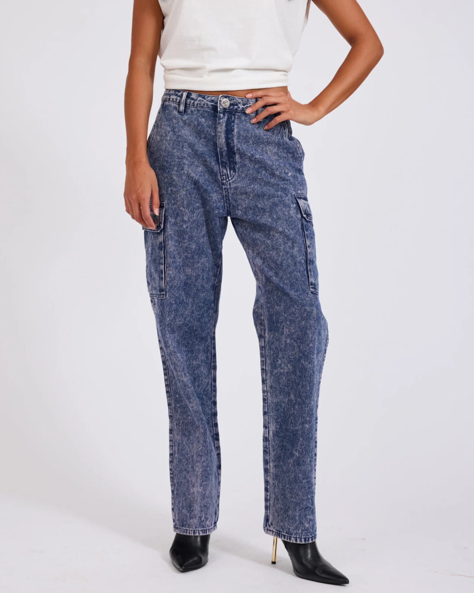 Cargo Motion Denim Jeans - Purple - Image 4