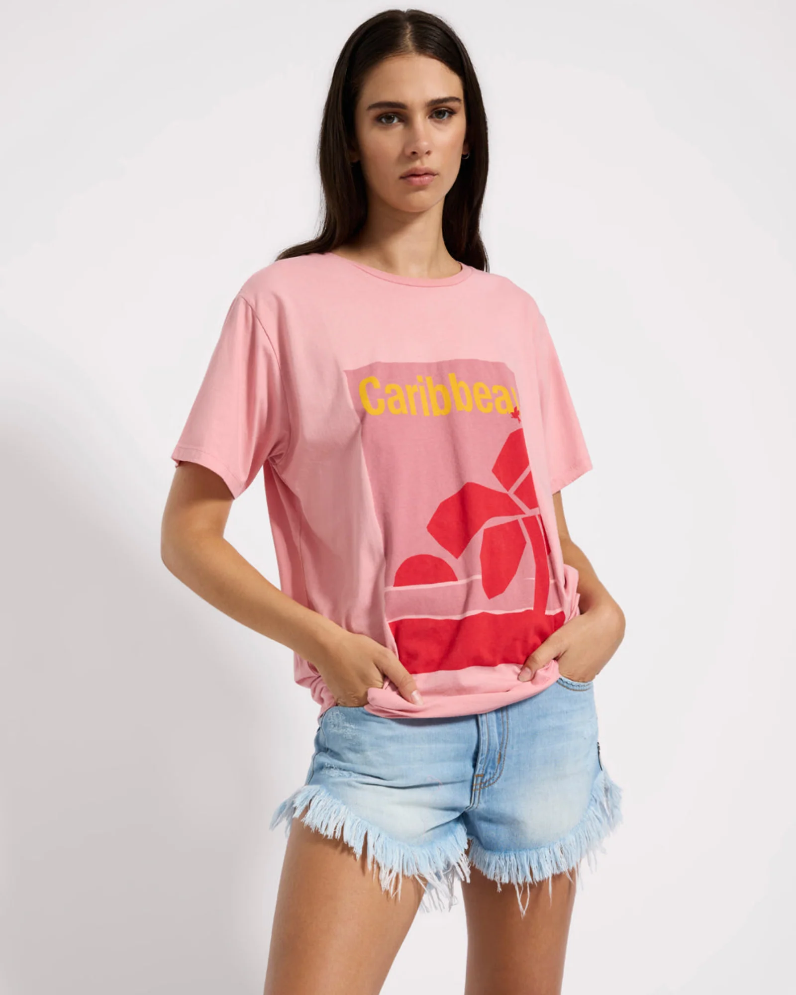 Caribbean Boyfriend Tee - Pink - Image 4